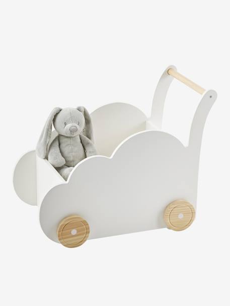 Kinderzimmer Fahrbare Spielzeugkiste „Wolke“ - grau+grün+rosa+weiß - 12