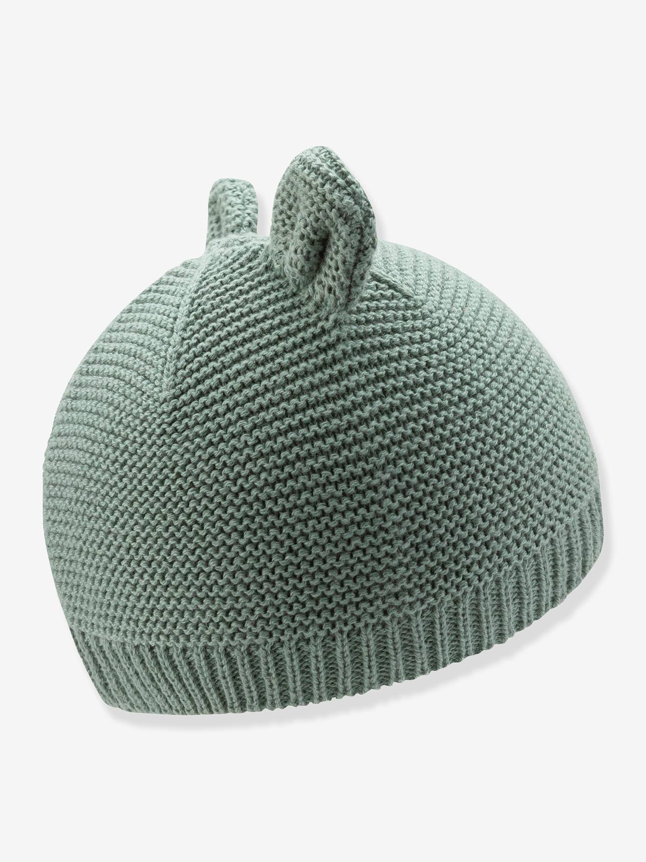 Thumbnail - Strickmütze mit Ohren aus Bio-Baumwolle Kinder Sterntaler sandfarben