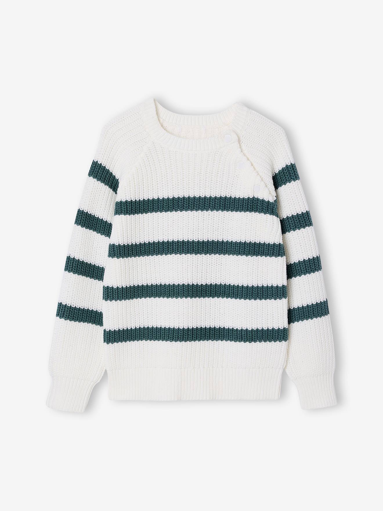 Vertbaudet Jungen Strickpullover Mit Streifen Salbei Salbeigrün 98/104