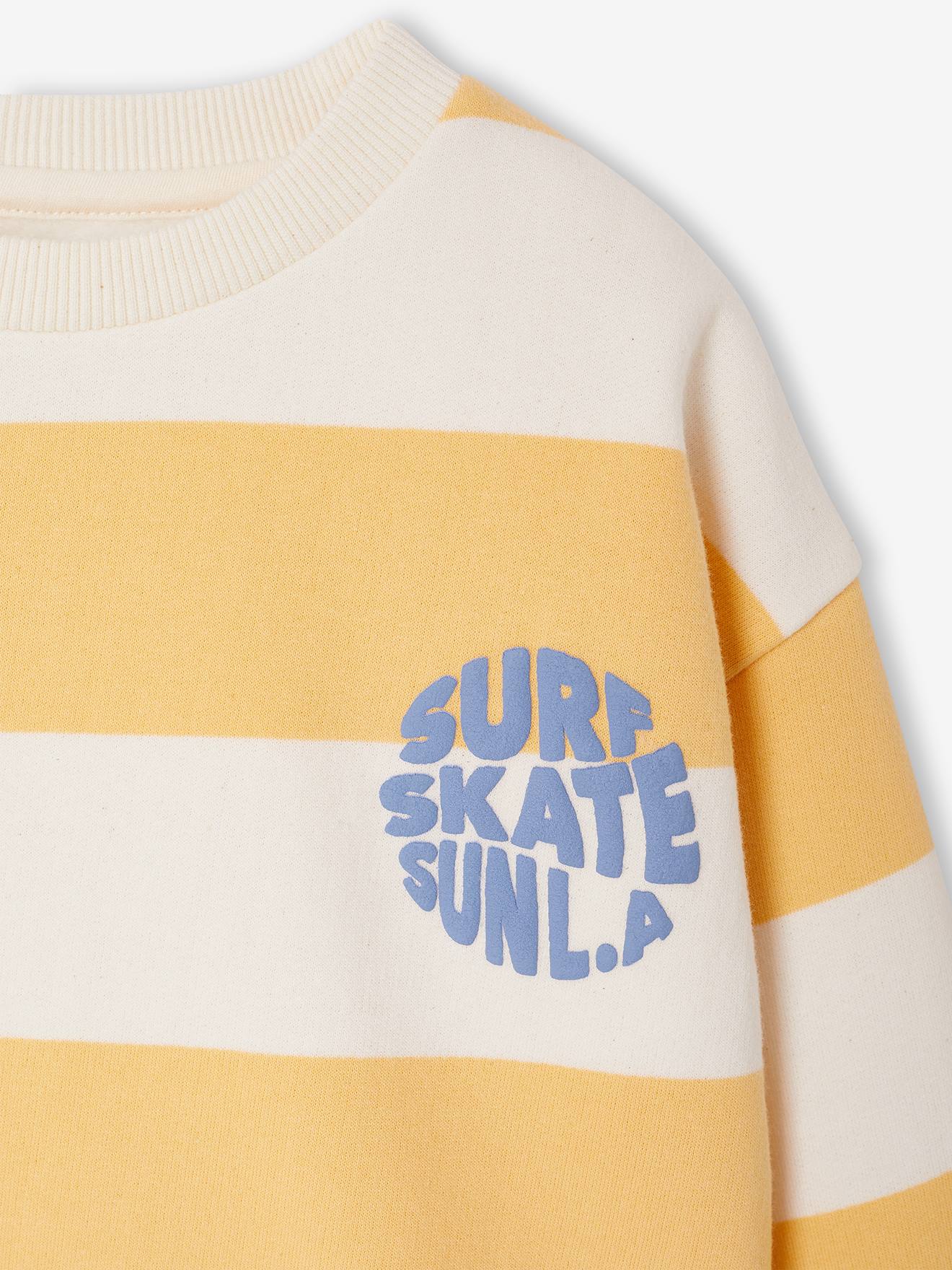 Thumbnail - Sweatshirt mit Streifen und Print Jungen