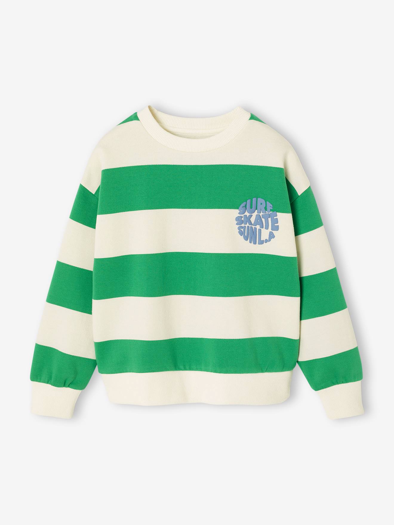 Thumbnail - Sweatshirt mit Streifen und Print Jungen