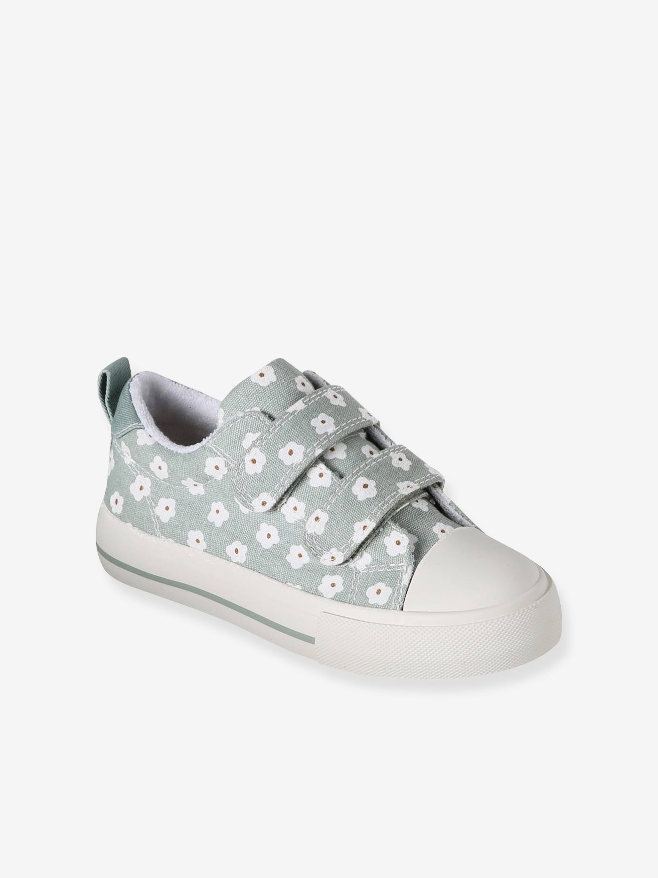 Mädchen Klett-Sneakers mit Blumen und Anziehtrick