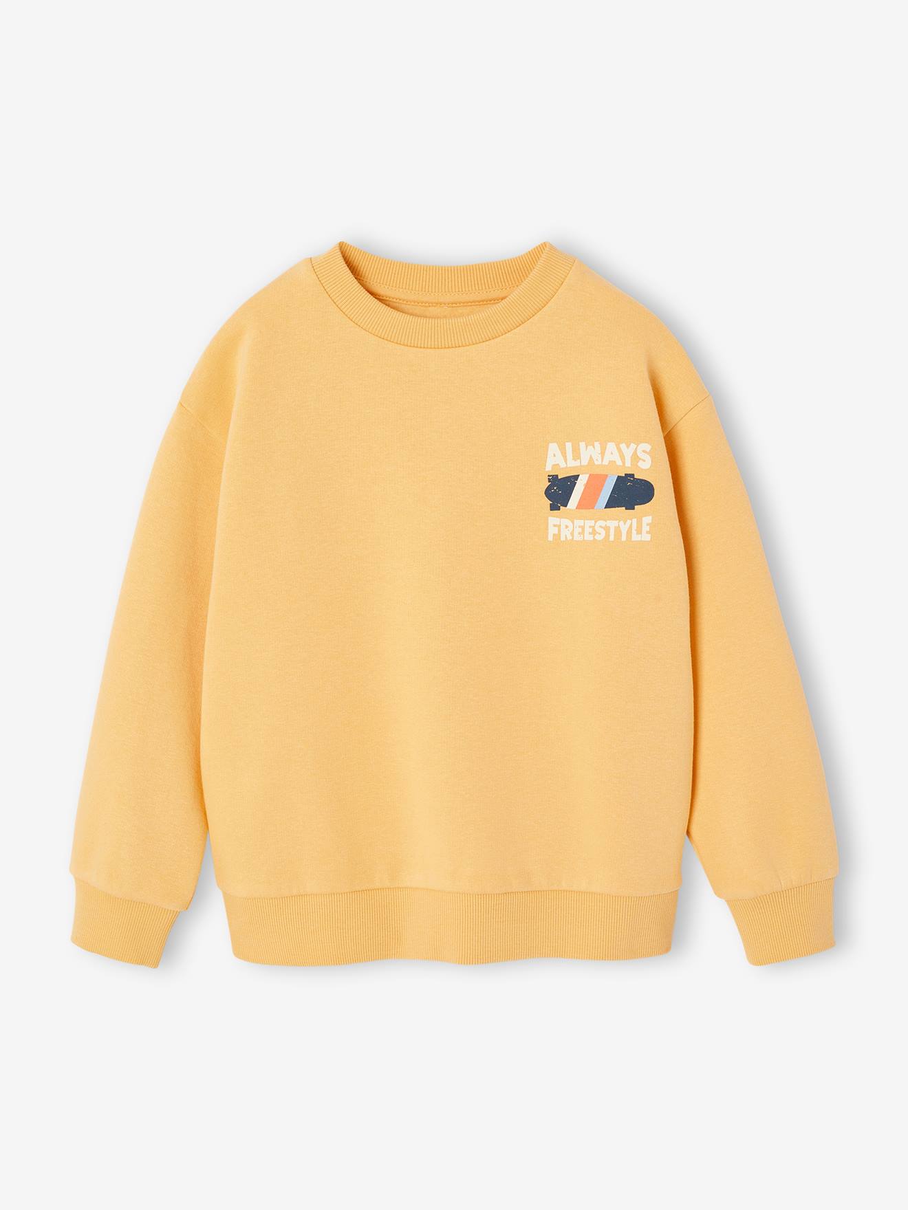 Rundhals-Sweatshirt Jungen mit Recycling-Polyester pastell