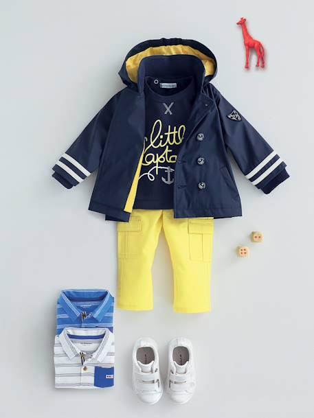 Set aus Sweatshirt und Hose Baby Jungen - grau meliert+marine+gelb - 9