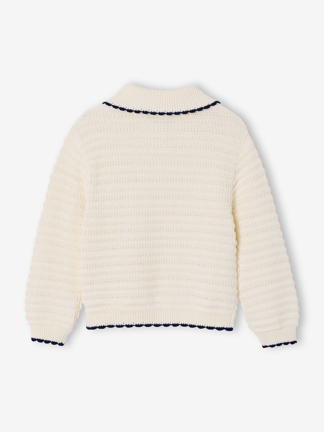 Thumbnail - Feinstrick-Pullover Mädchen mit Kragen