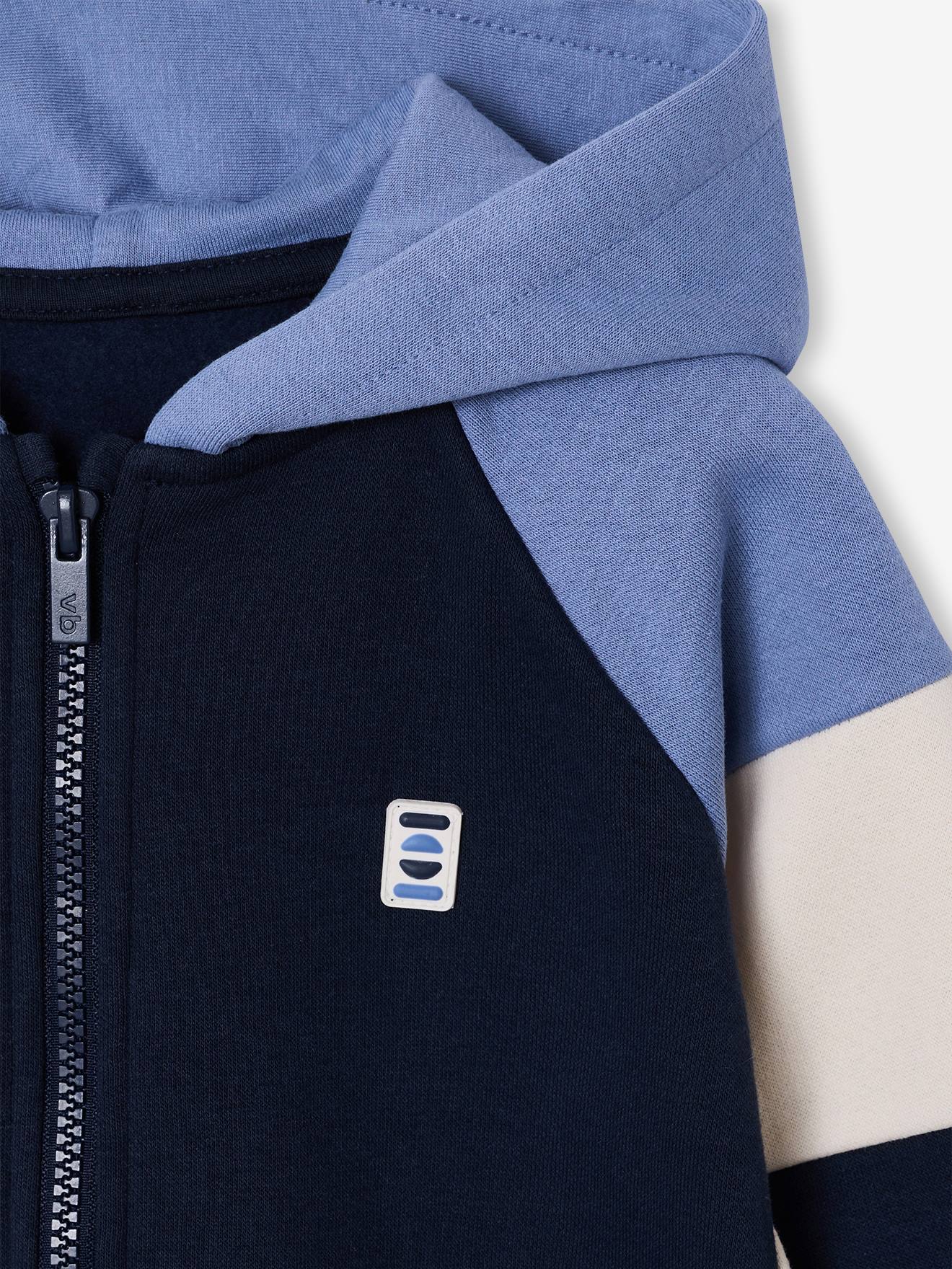 Thumbnail - Kapuzensweatjacke Jungen im Colorblock-Look