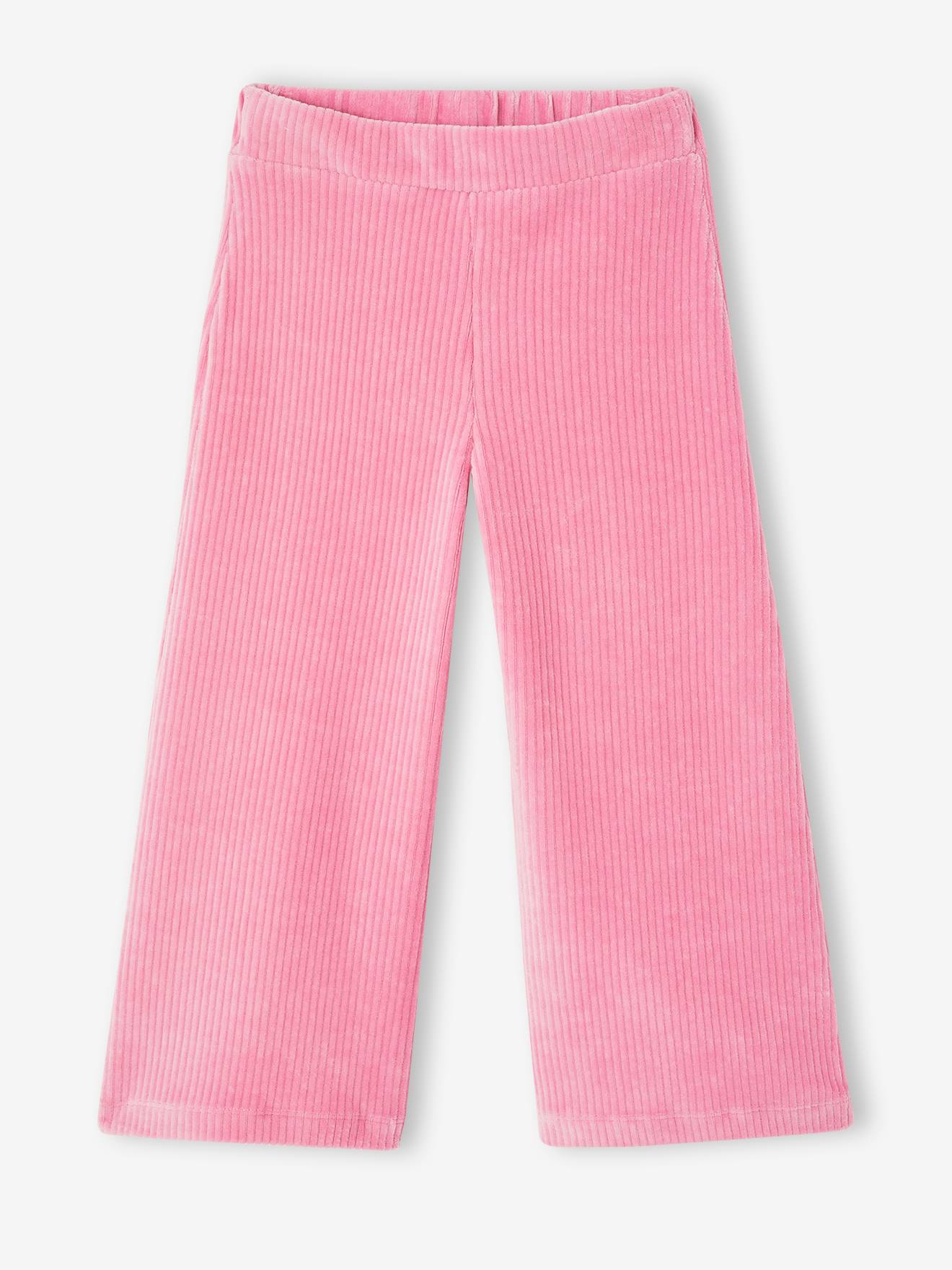 Weite Mädchen Cordhose, Bundweite verstellbar rosa Gr. 98/104 von vertbaudet