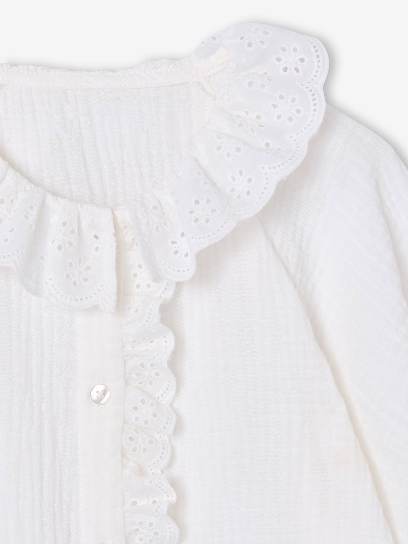 Thumbnail - Mädchen Bluse mit Lochstickerei