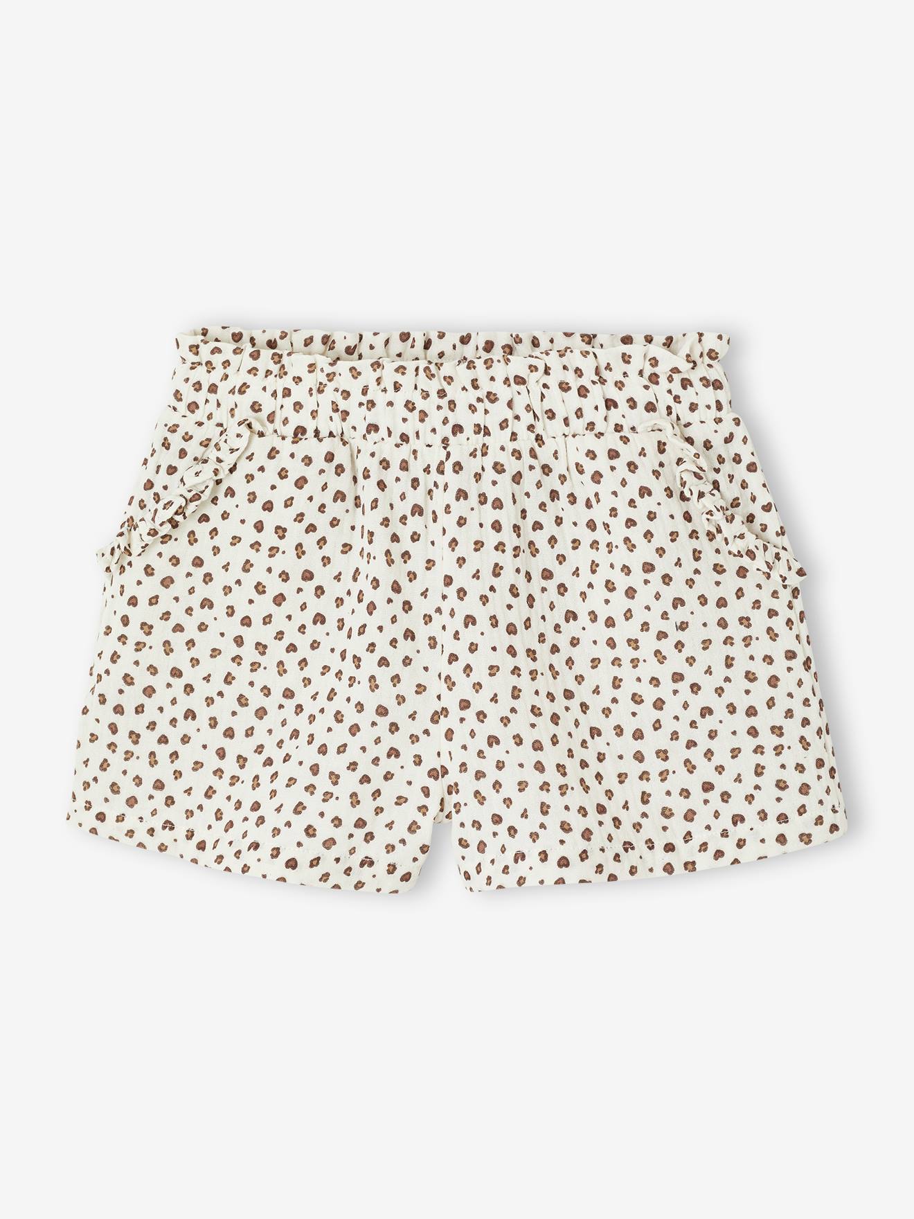 Shorts mit Rüschen Mädchen Musselin leo