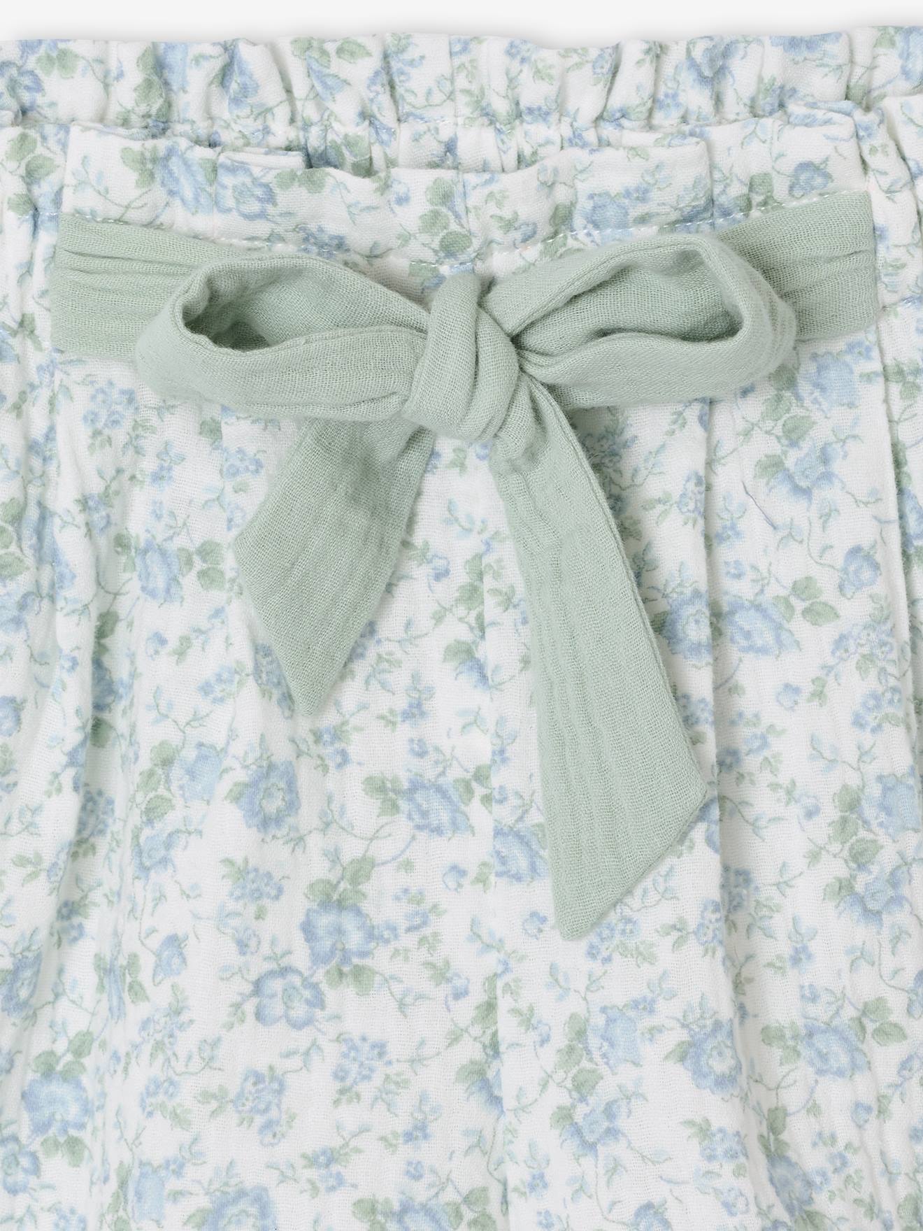 Thumbnail - Mädchen Paperbag-Shorts aus Baumwoll-Musselin helles