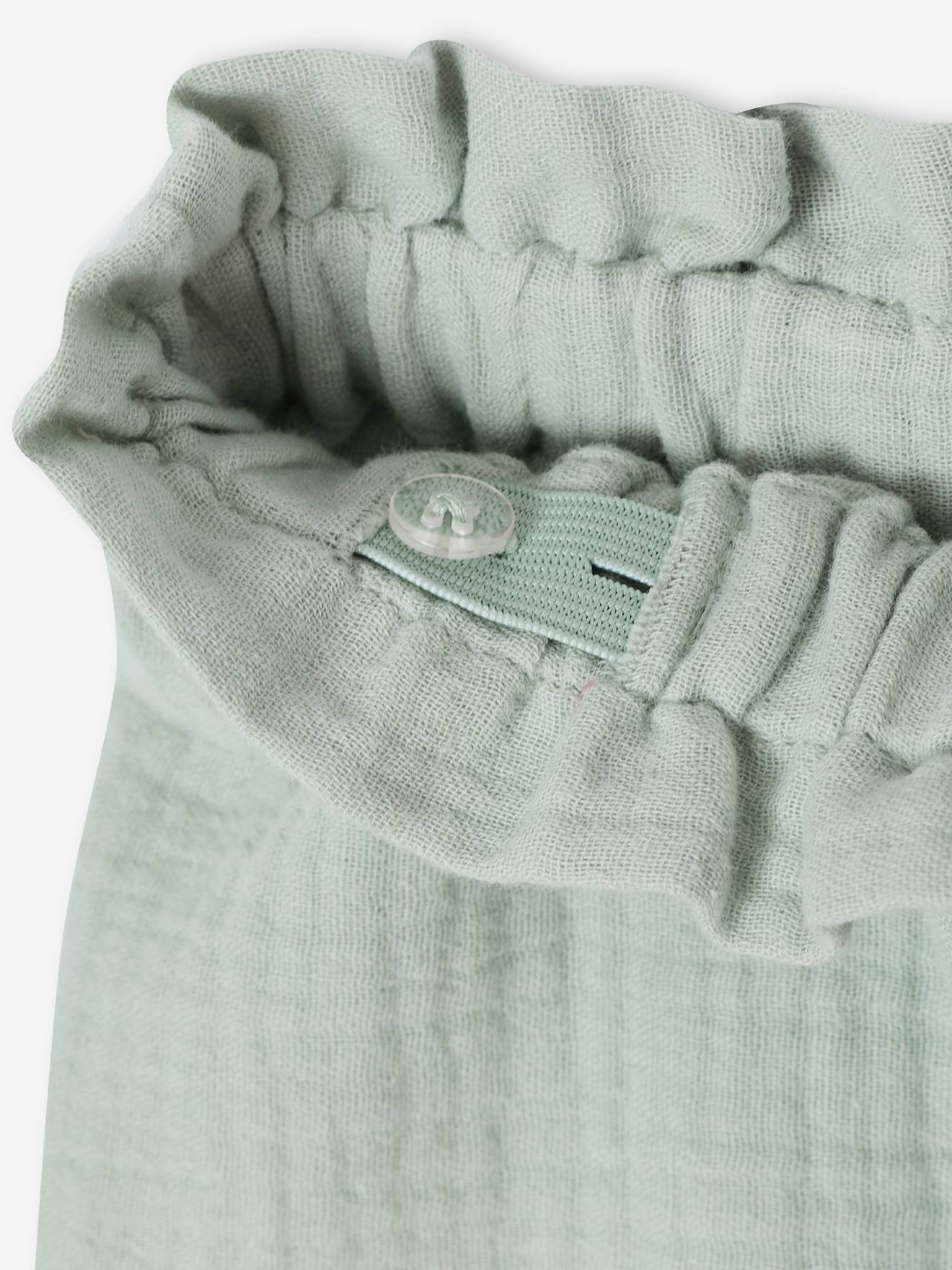 Thumbnail - Shorts Mädchen aus Musselin mit Stoffgürtel salbei