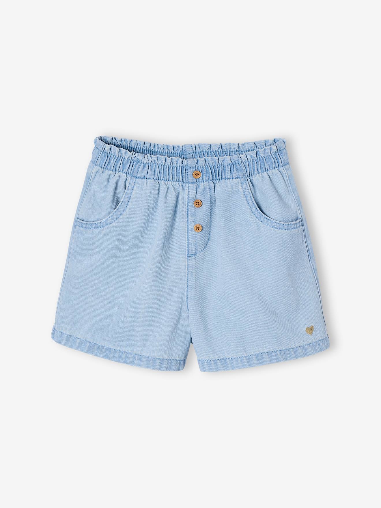 Mädchen Jeansshorts mit Dehnbund gebleicht