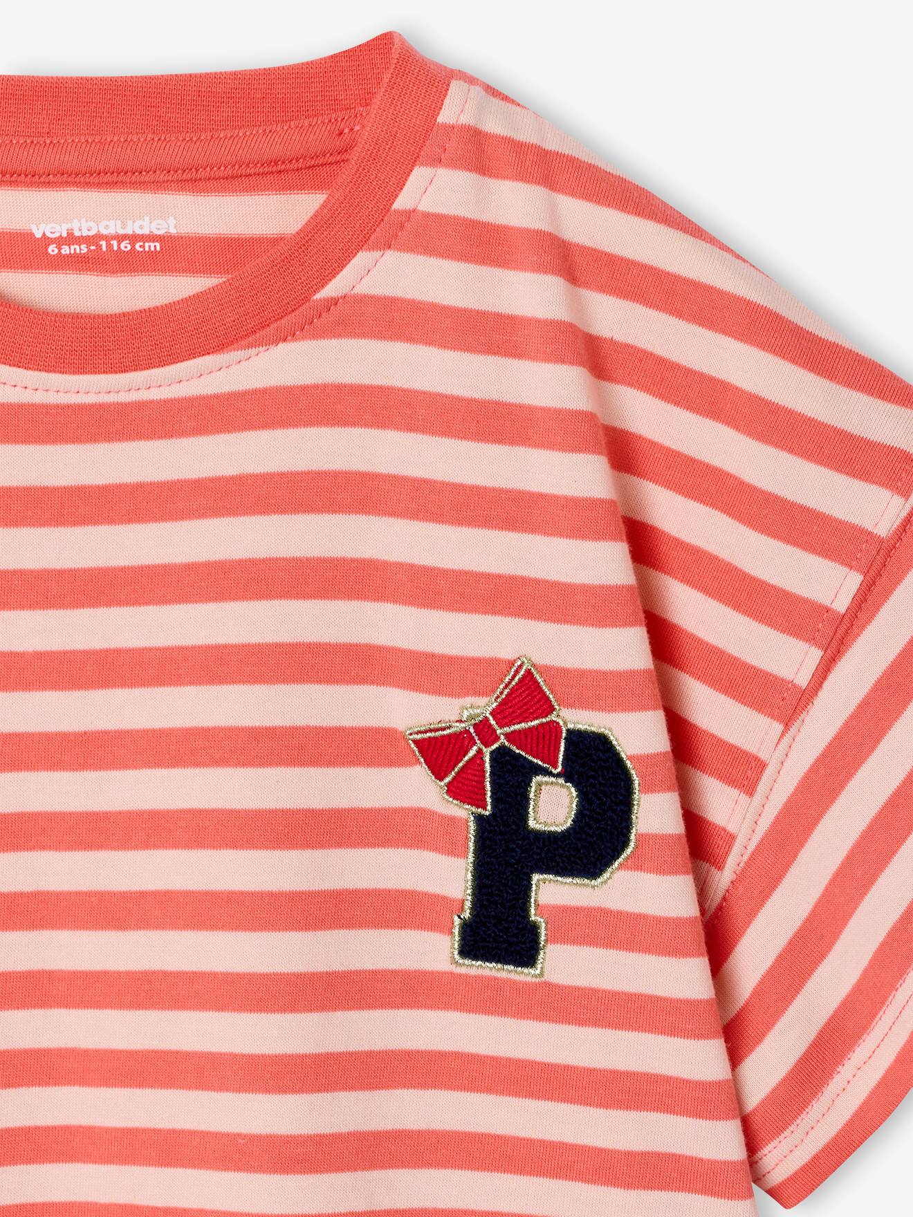 Thumbnail - T-Shirt Mädchen mit gesticktem Buchstaben