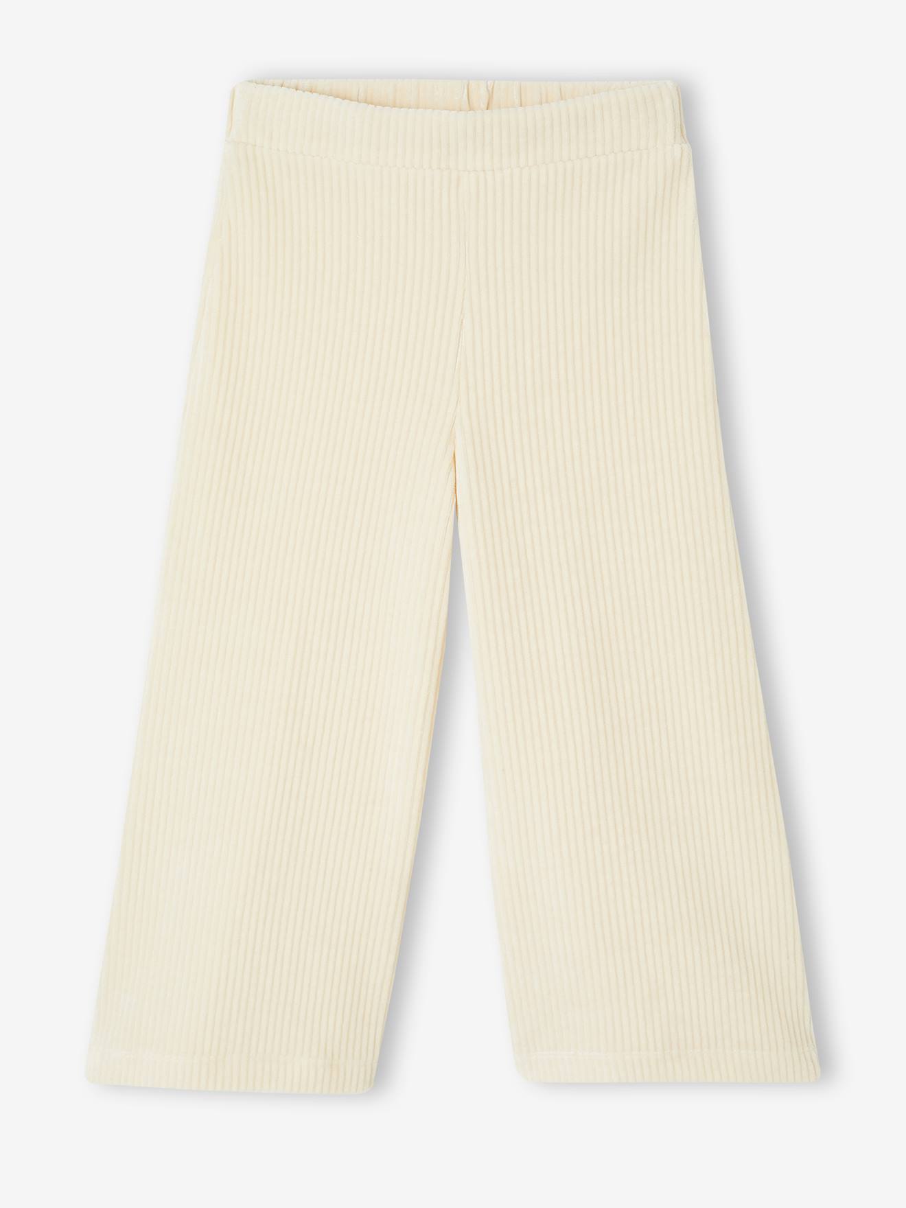 Vertbaudet Weite Mädchen Cordhose Wollweiß 146/152