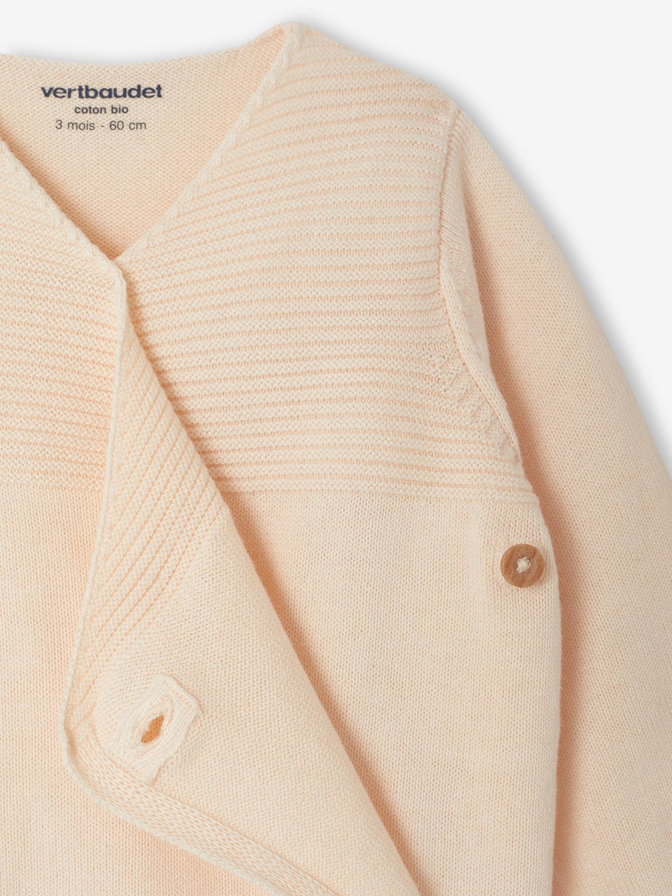 Thumbnail - Bio-Kollektion: Strickjacke für Neugeborene hell