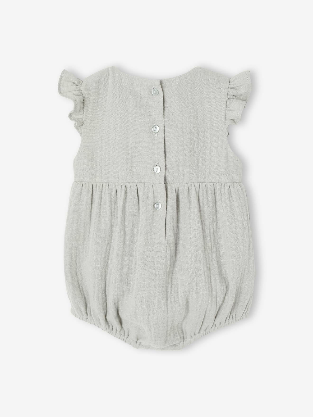 Thumbnail - Kurzoverall aus Musselin Mädchen Baby salbei