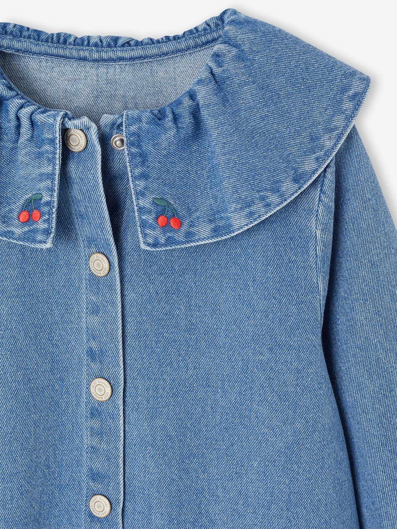 Thumbnail - Jeanskleid Mädchen mit Rüschenkragen mittel