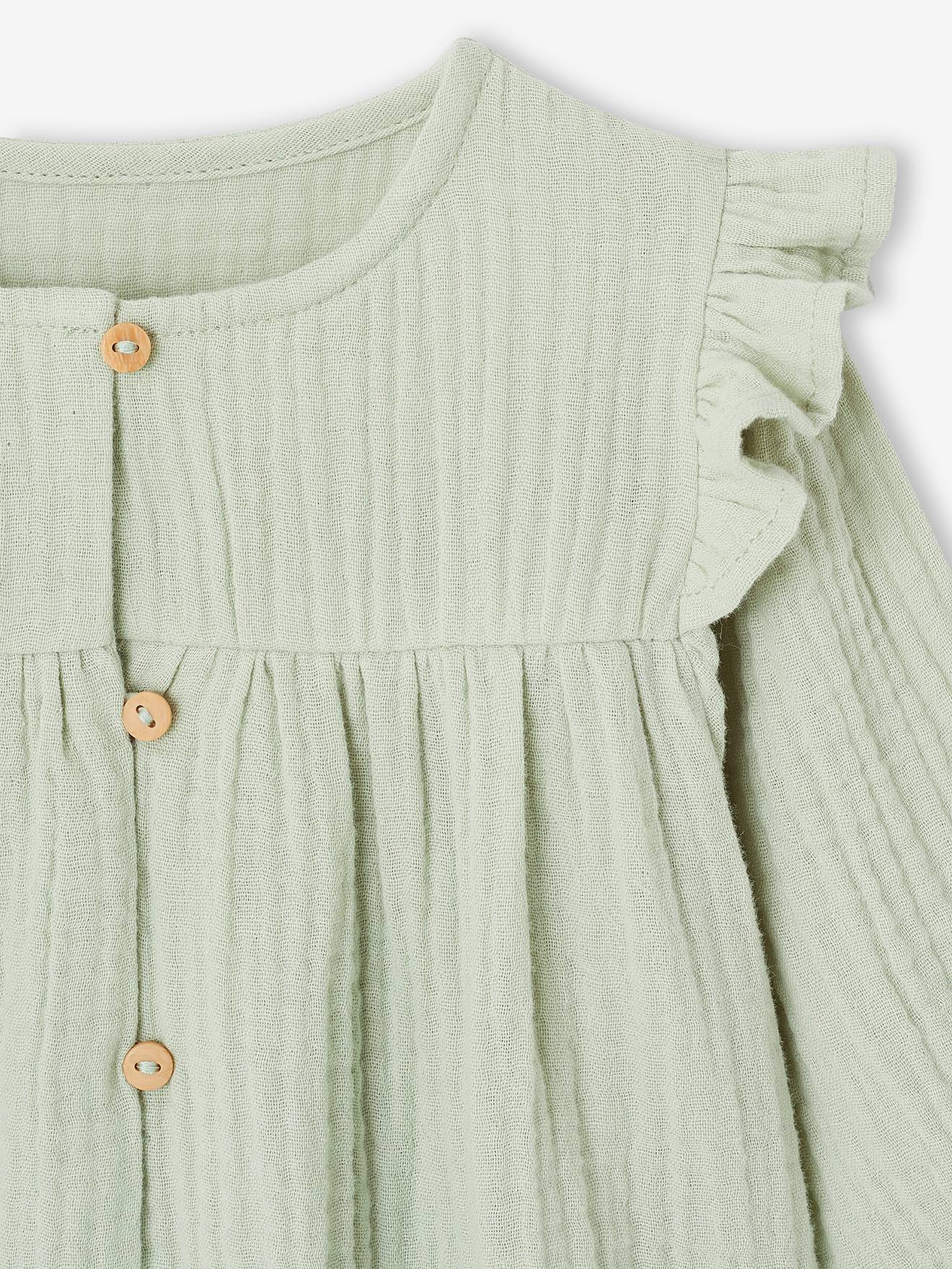 Thumbnail - Mädchen Baby Volant-Bluse mandel