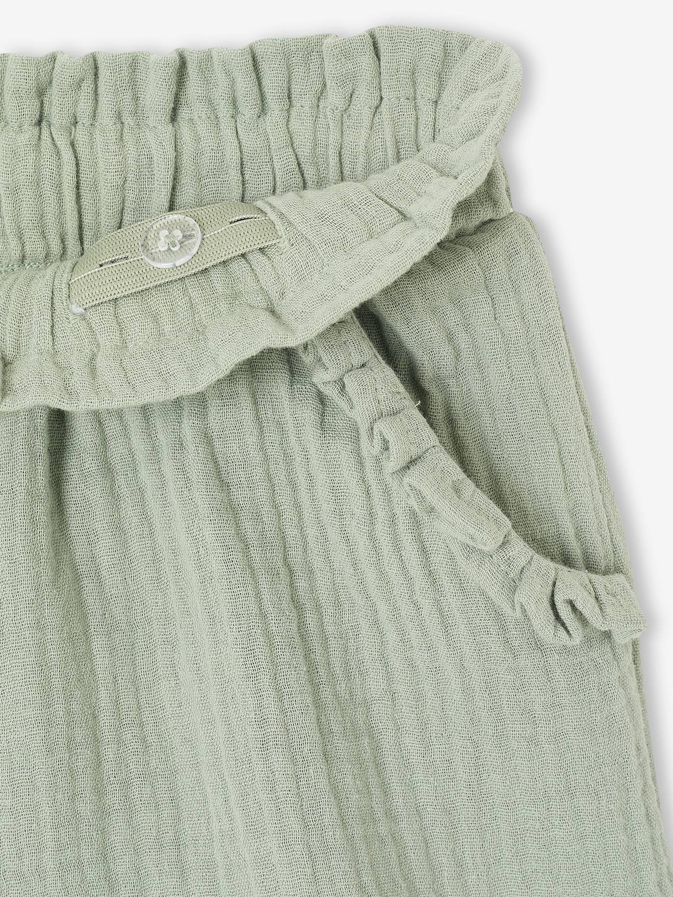 Thumbnail - Shorts mit Rüschen Mädchen Musselin salbei