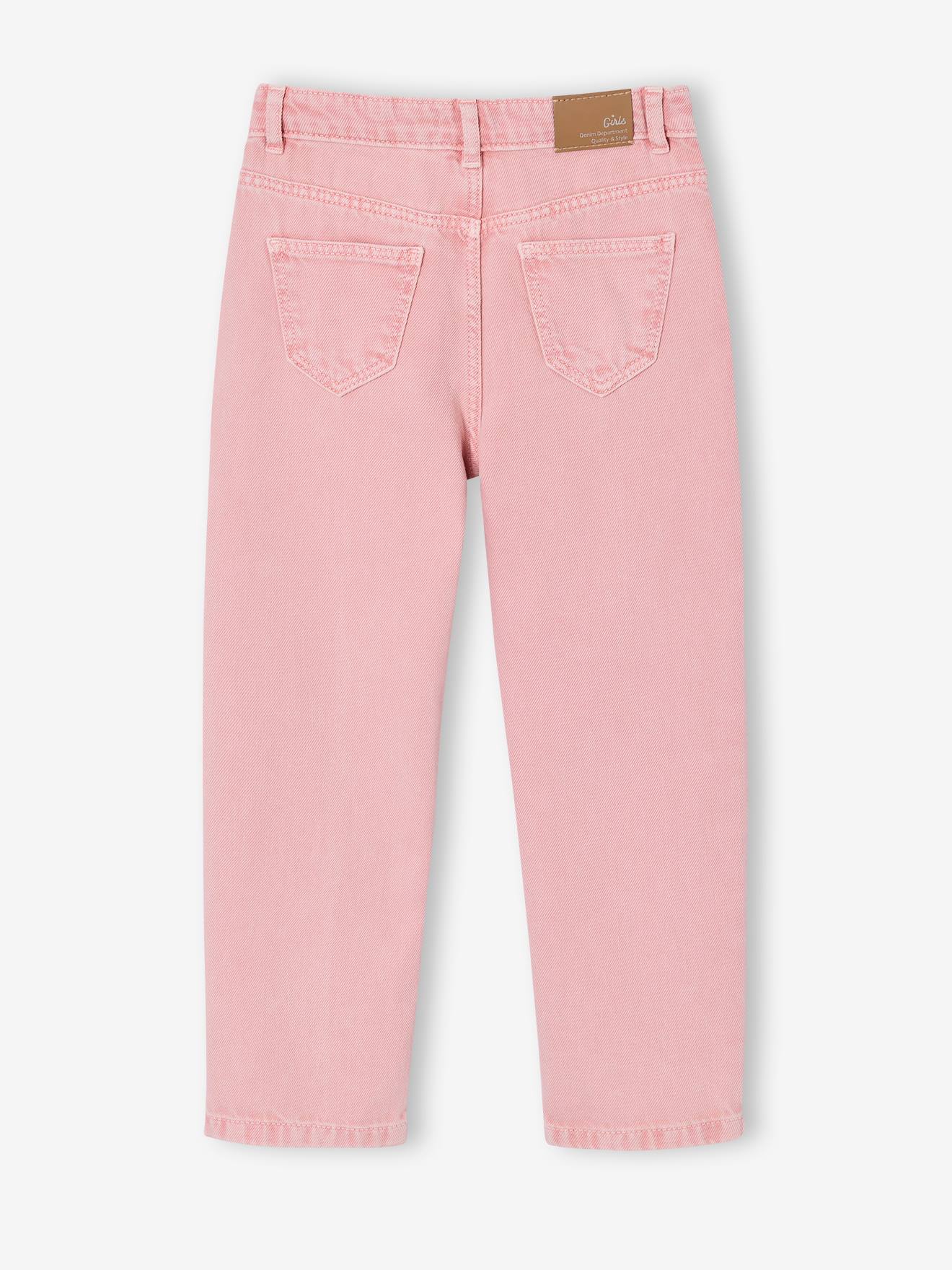 Thumbnail - Mädchen Mom-Fit-Hose mit gestickten Motiven