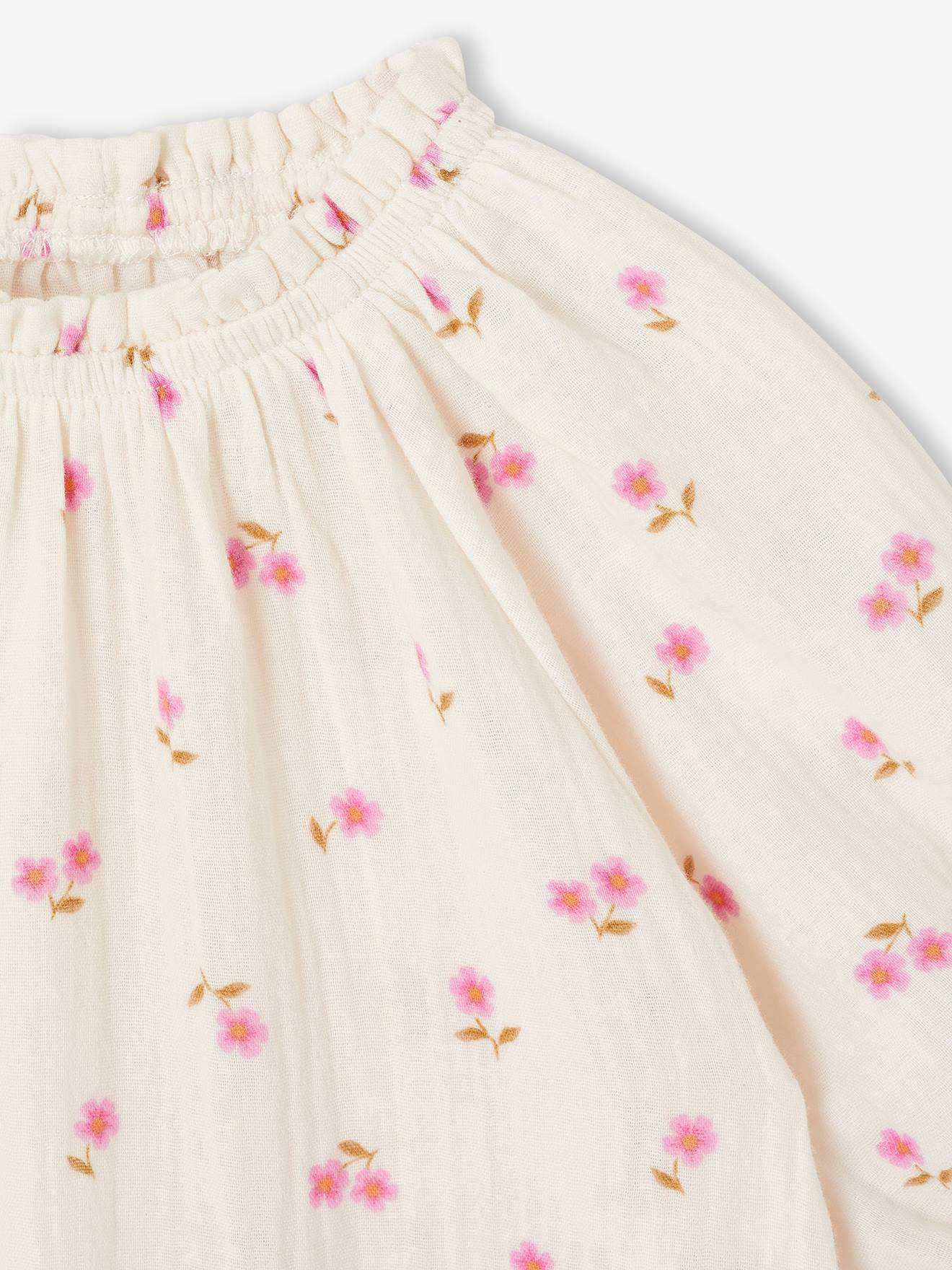 Thumbnail - Musselinbluse Mädchen mit Ballonärmeln vanille