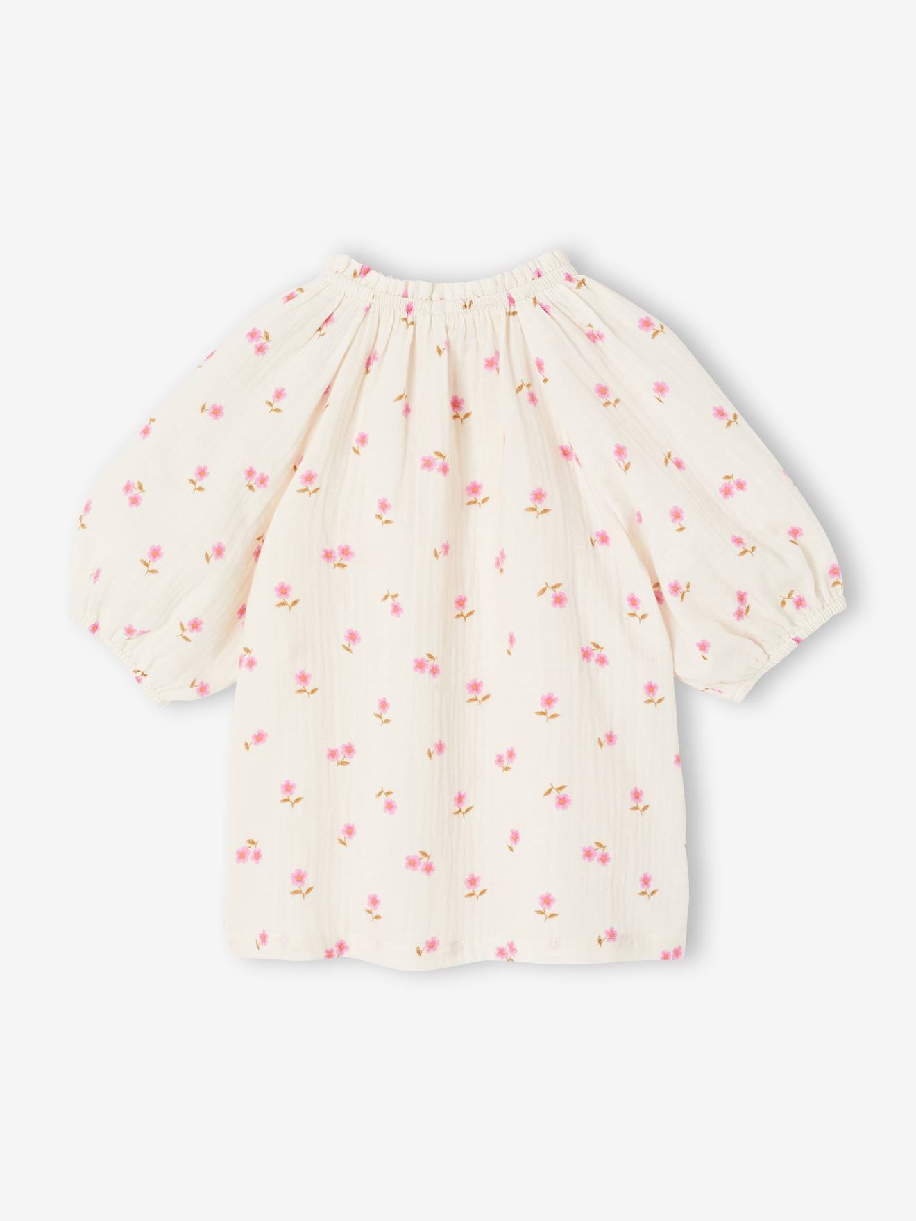Thumbnail - Musselinbluse Mädchen mit Ballonärmeln vanille