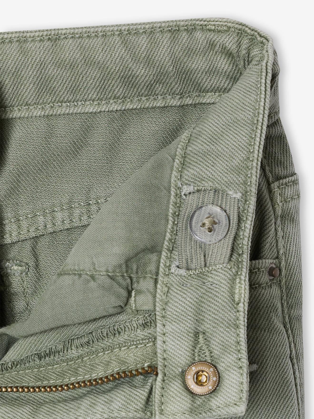 Thumbnail - Mädchen Mom-Fit-Hose mit gestickten Motiven