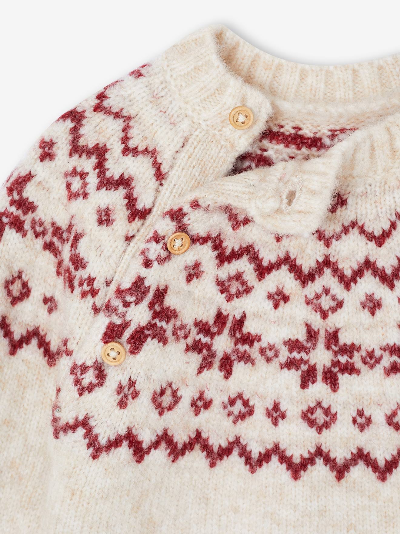 Thumbnail - Baby Weihnachts-Pullover Jacquardstrick-Capsule ENVIE DE FRAISE