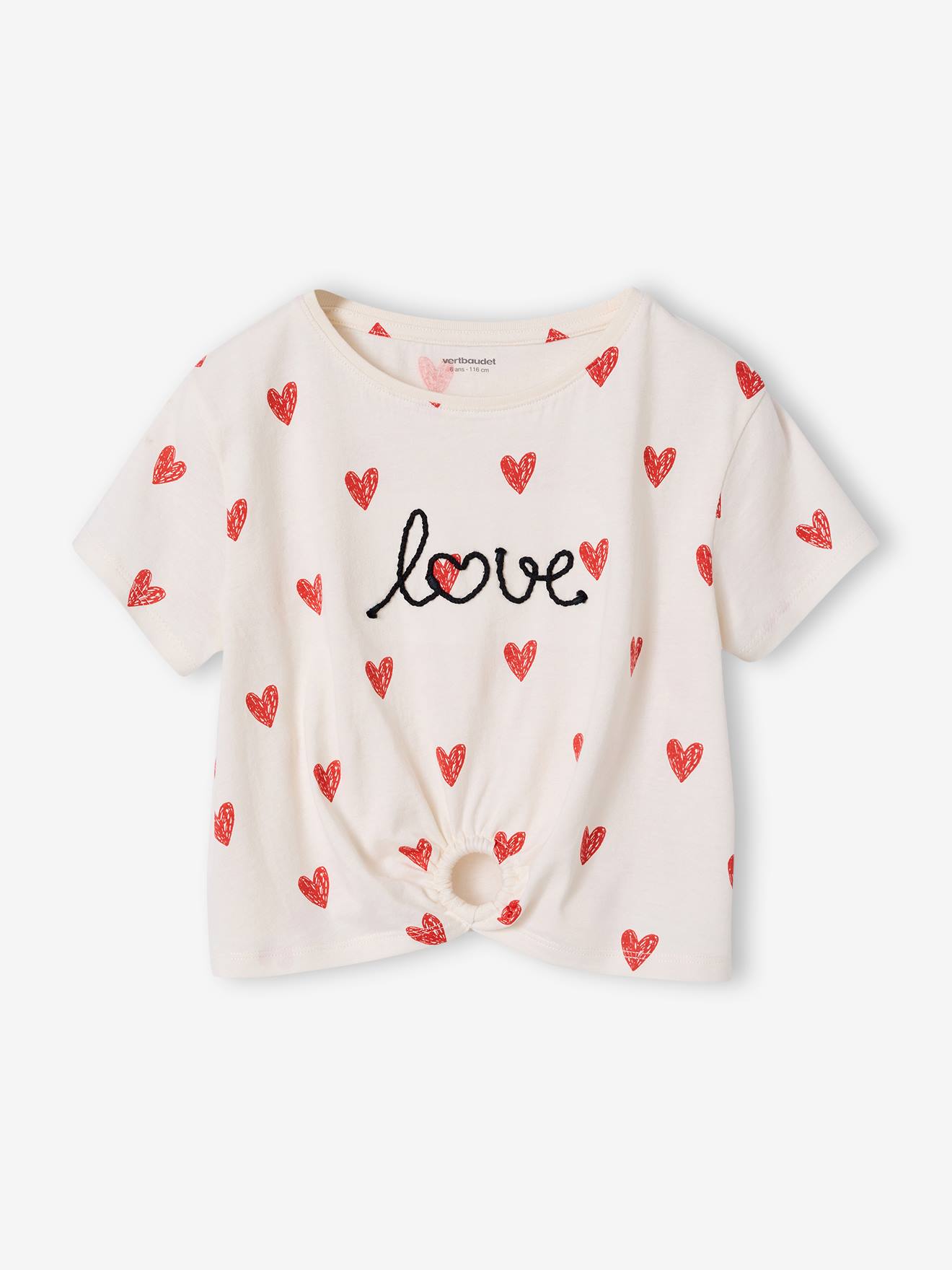 T-Shirt mit Zierknoten am Saum für Mädchen