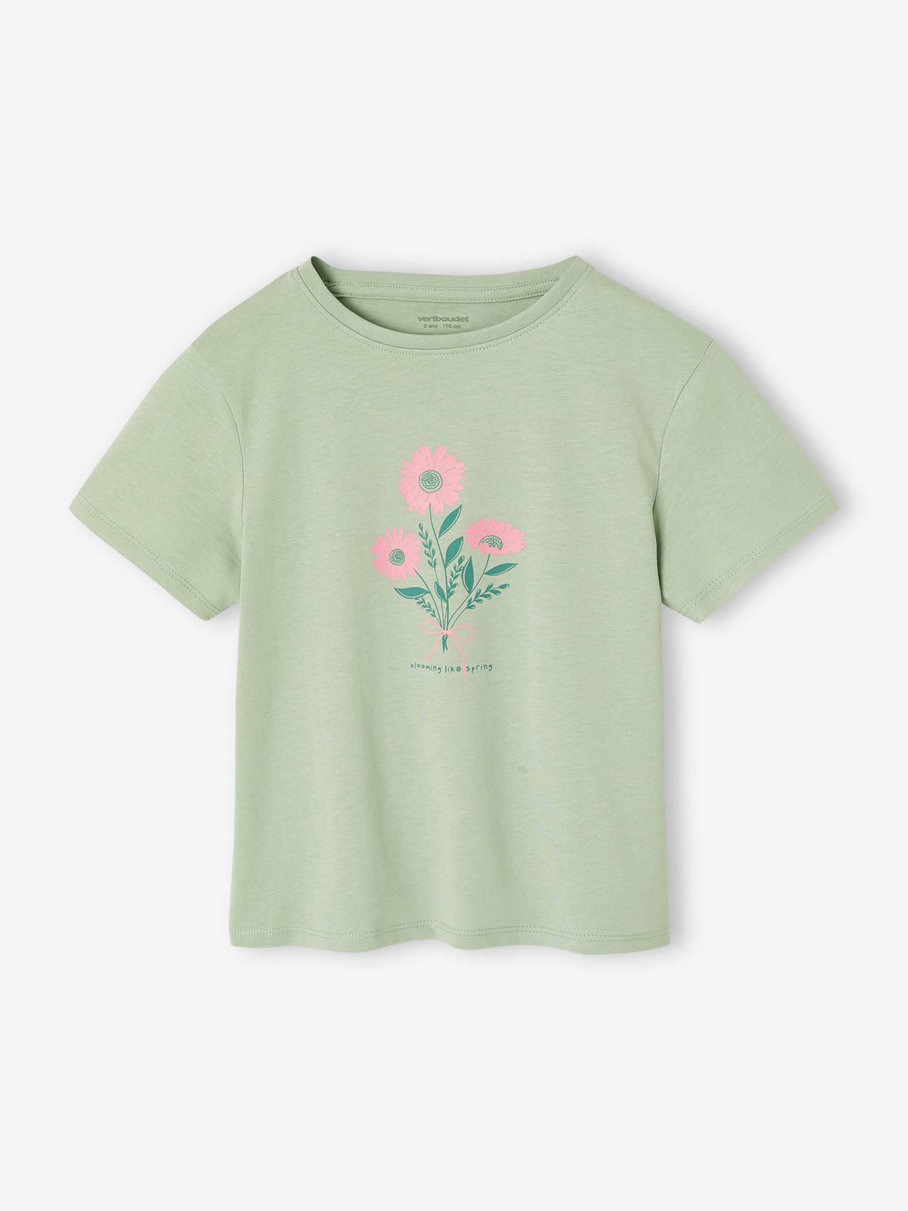 T-Shirt Mädchen mit Print BASIC salbei