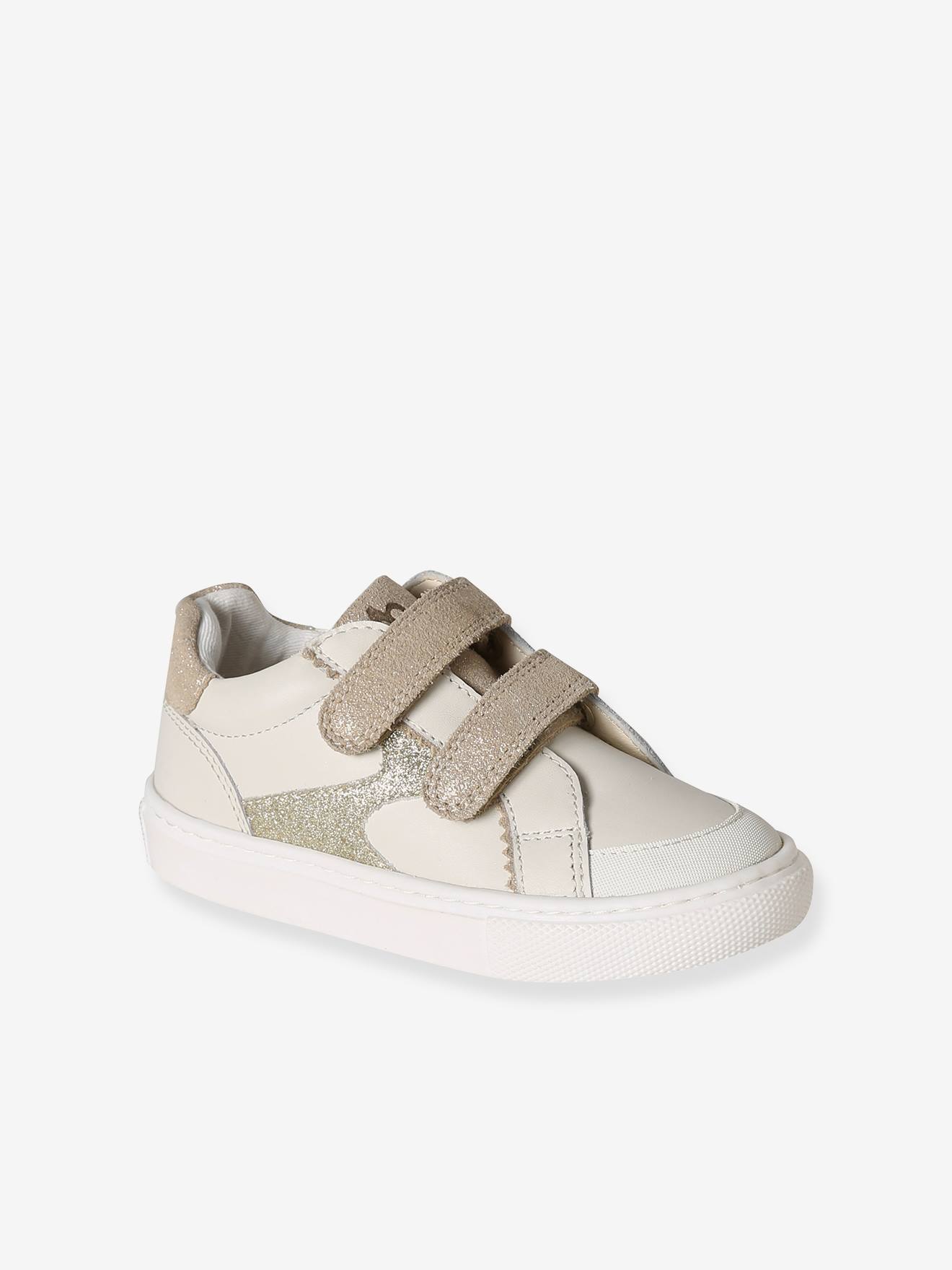 Kinder Ledersneakers mit Klett und Anziehtrick
