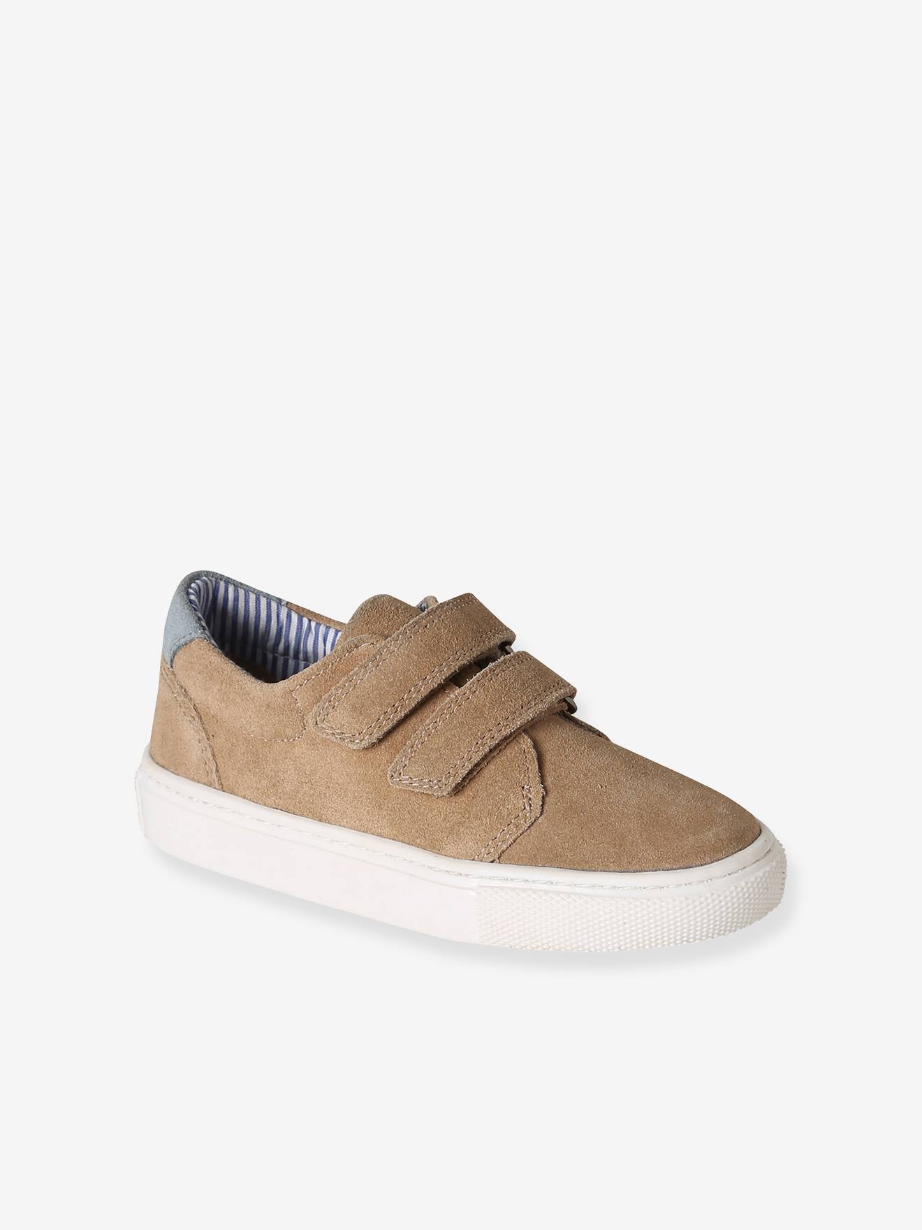 Jungen Leder-Halbschuhe mit 2 Klettriemchen