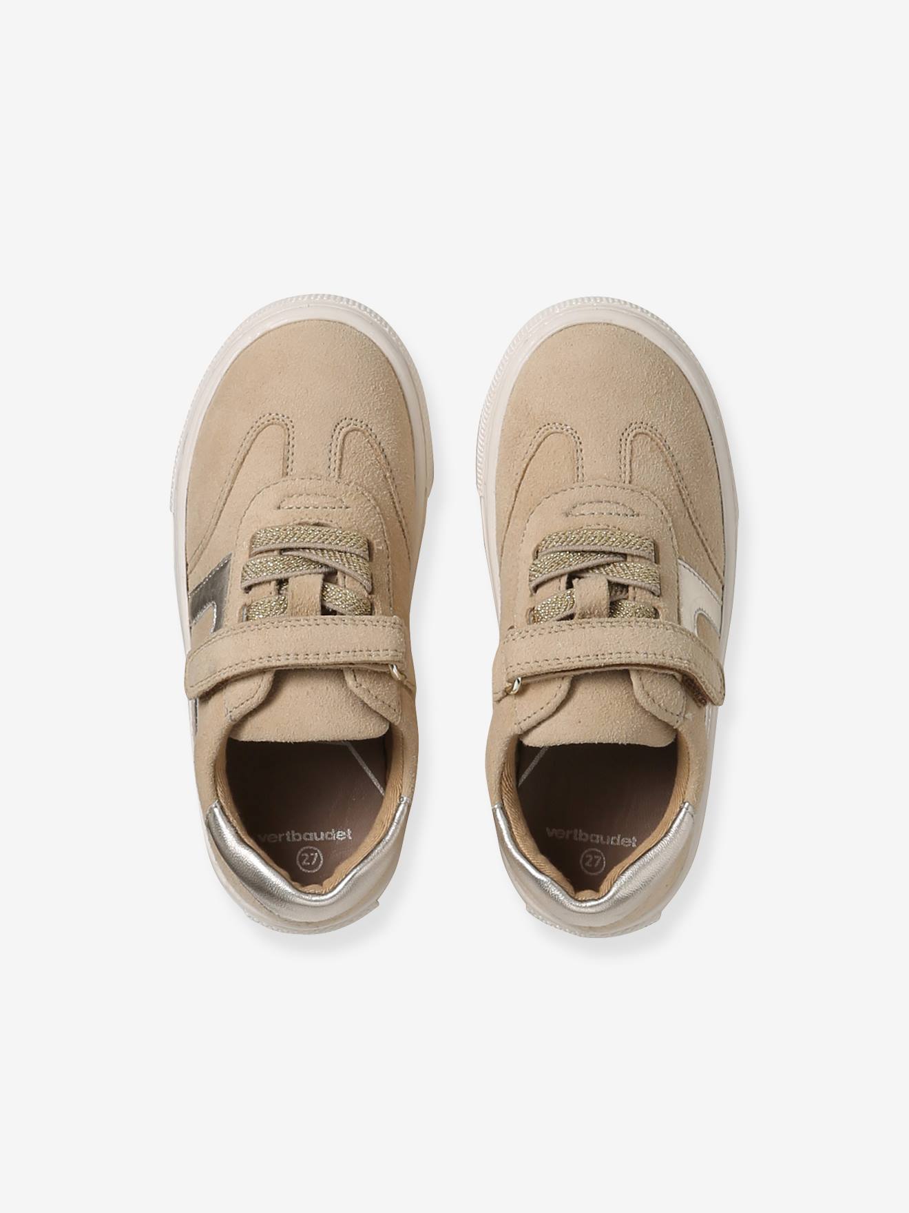 Thumbnail - Ledersneakers mit elastischer Schnürung und Klett Kinder