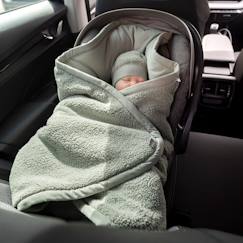 Bemini Winter wattierte Einschlagdecke Biside  Pady Teddy aus Jersey -  Kuschelige Babydecke fr Kinderwagen und Babyschalen in ficelle