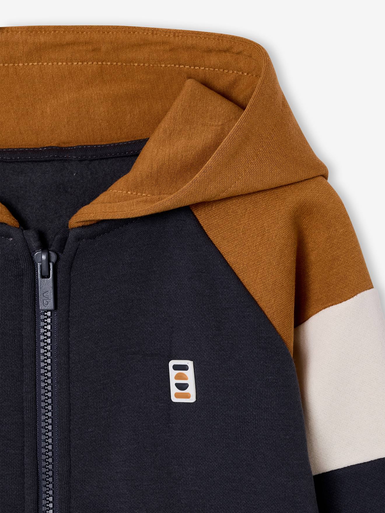 Thumbnail - Kapuzensweatjacke Jungen im Colorblock-Look