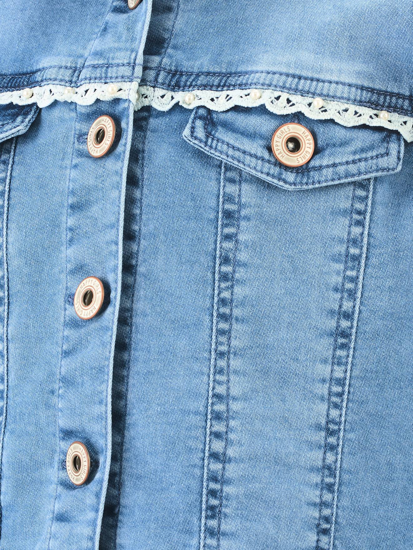 Thumbnail - Jeansjacke Mädchen mit Stickereien Happy Girls