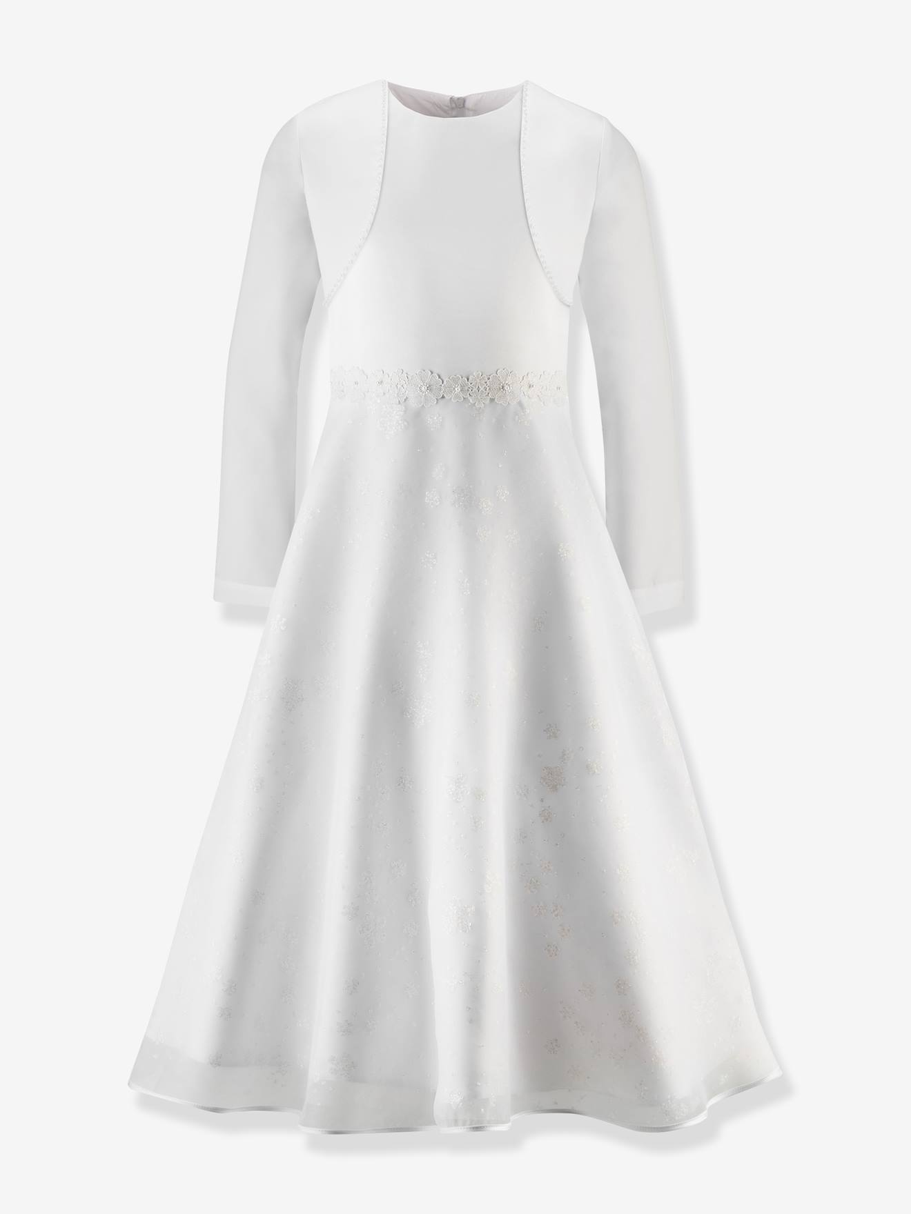 Kommunionskleid mit Glitzerblüten & Bolero Mädchen Happy Girls weiß Gr. 140