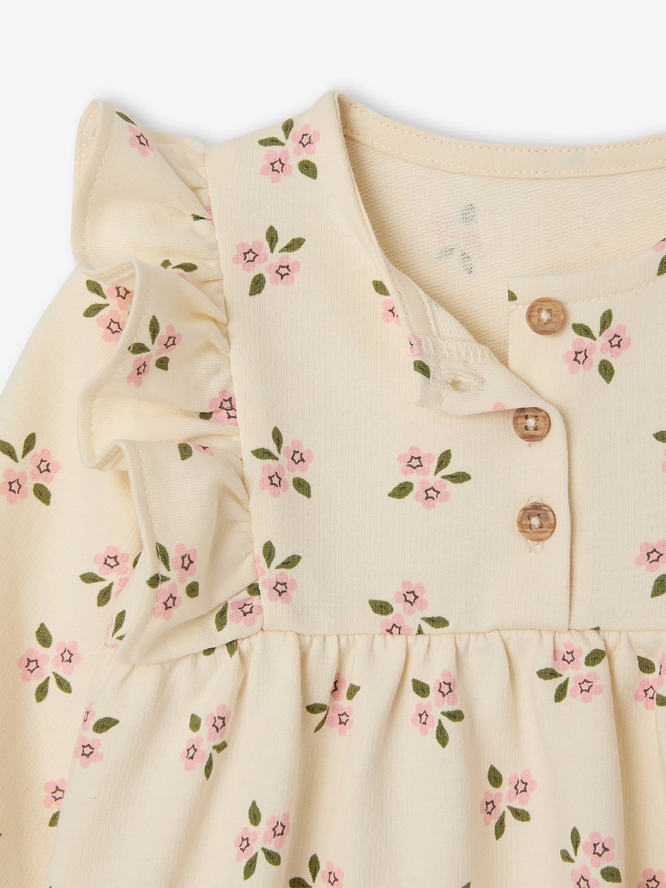 Thumbnail - Baby Sweatkleid mit langen Volantärmeln