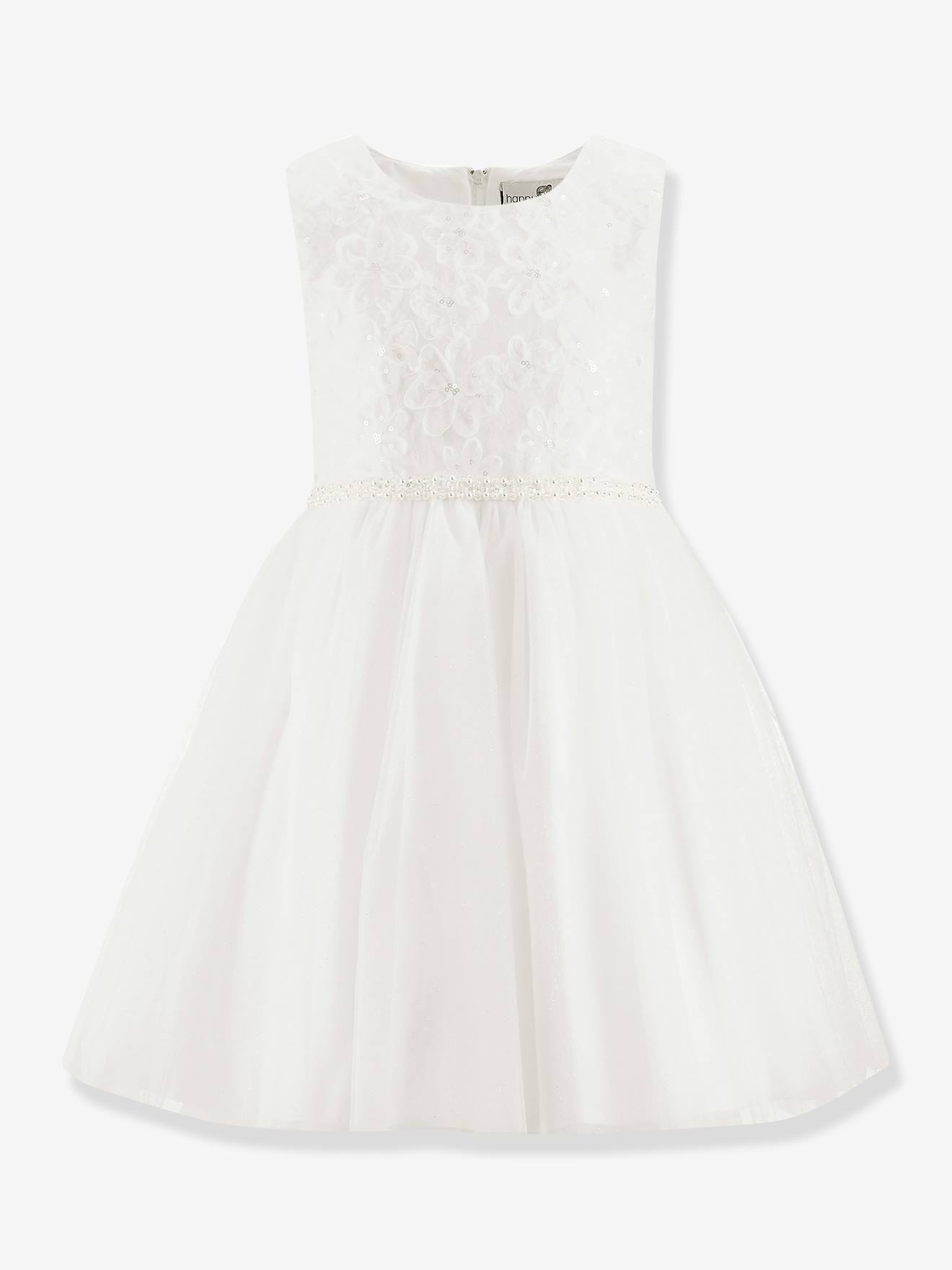 Kommunionkleid mit Spitze & Blüten Mädchen Happy Girls wollweiß Gr. 146