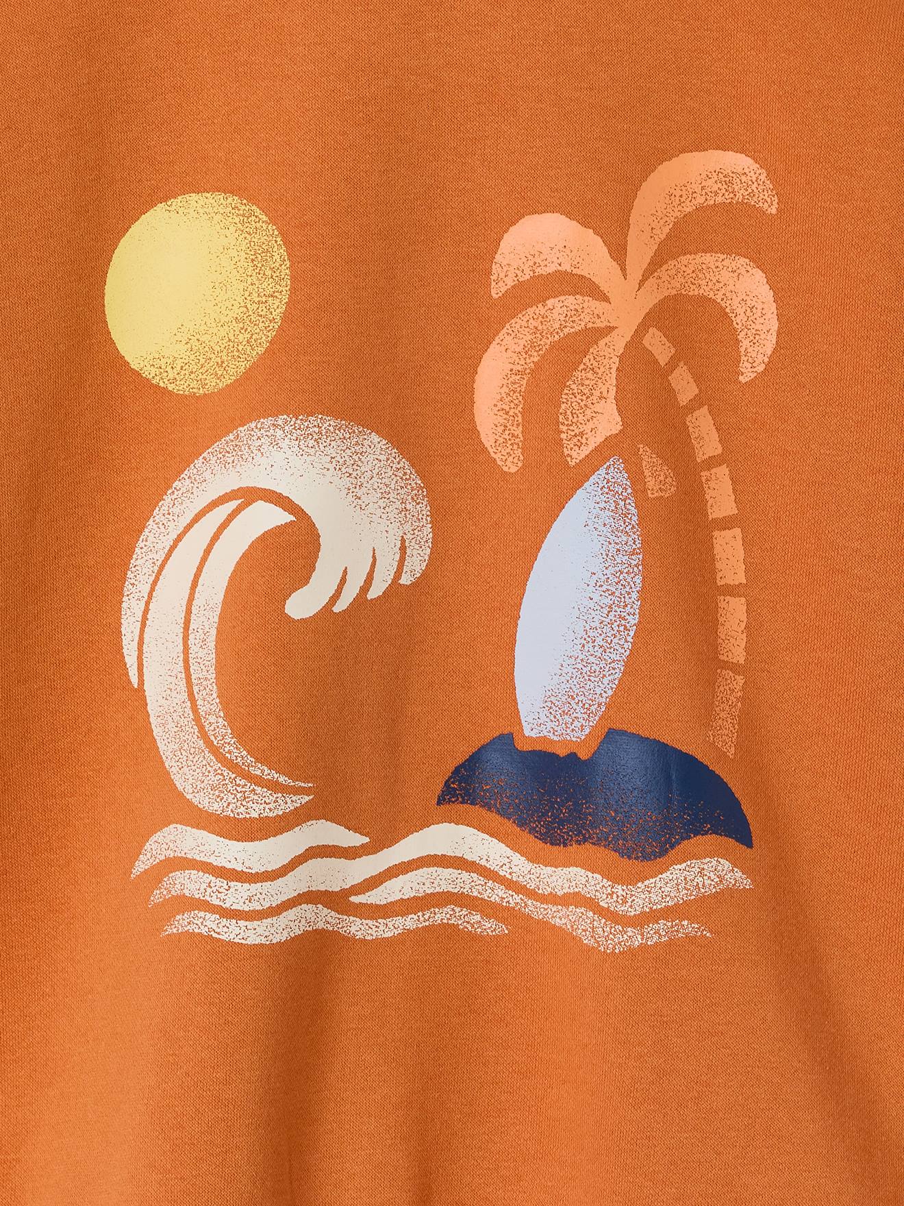 Thumbnail - Kapuzensweatjacke mit Print hinten Jungen