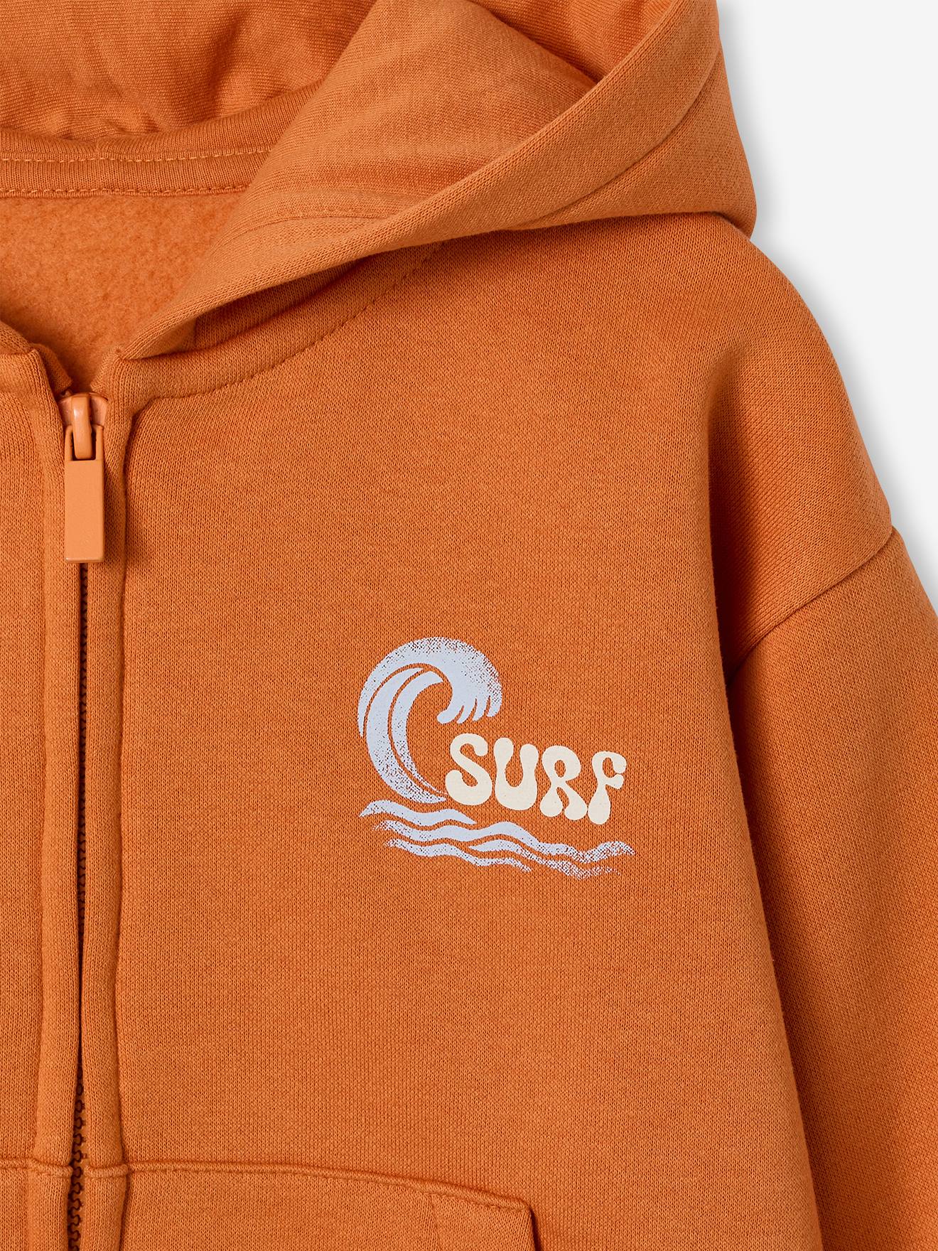 Thumbnail - Kapuzensweatjacke mit Print hinten Jungen