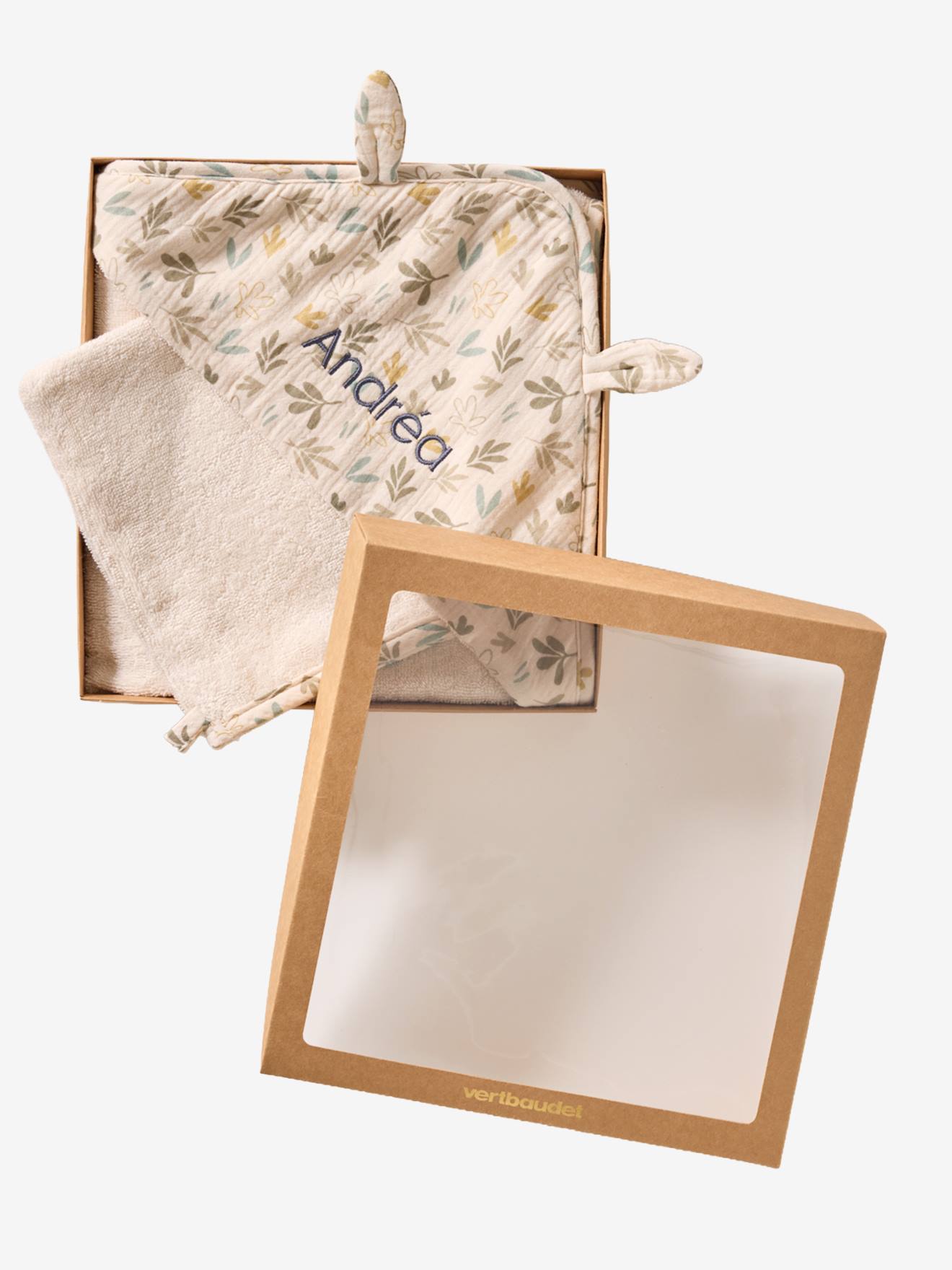 Thumbnail - Set aus Musselin-Badecape & Waschhandschuh Baby BAYOU