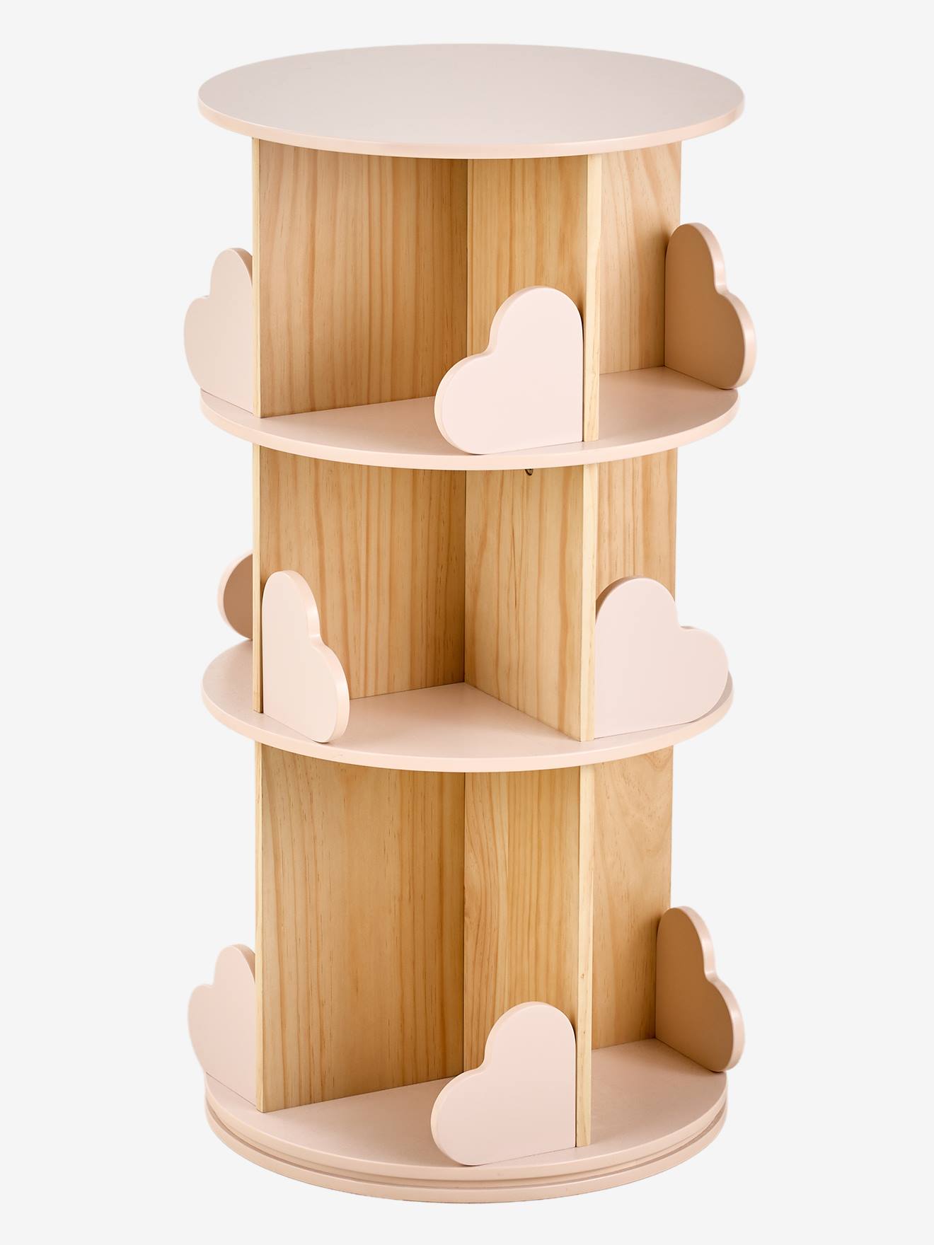 Thumbnail - Dreh-Bücherregal mit 3 Ebenen HERZ Kinderzimmer hell