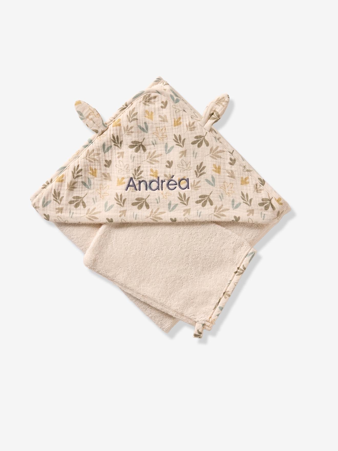 Thumbnail - Set aus Musselin-Badecape & Waschhandschuh Baby BAYOU