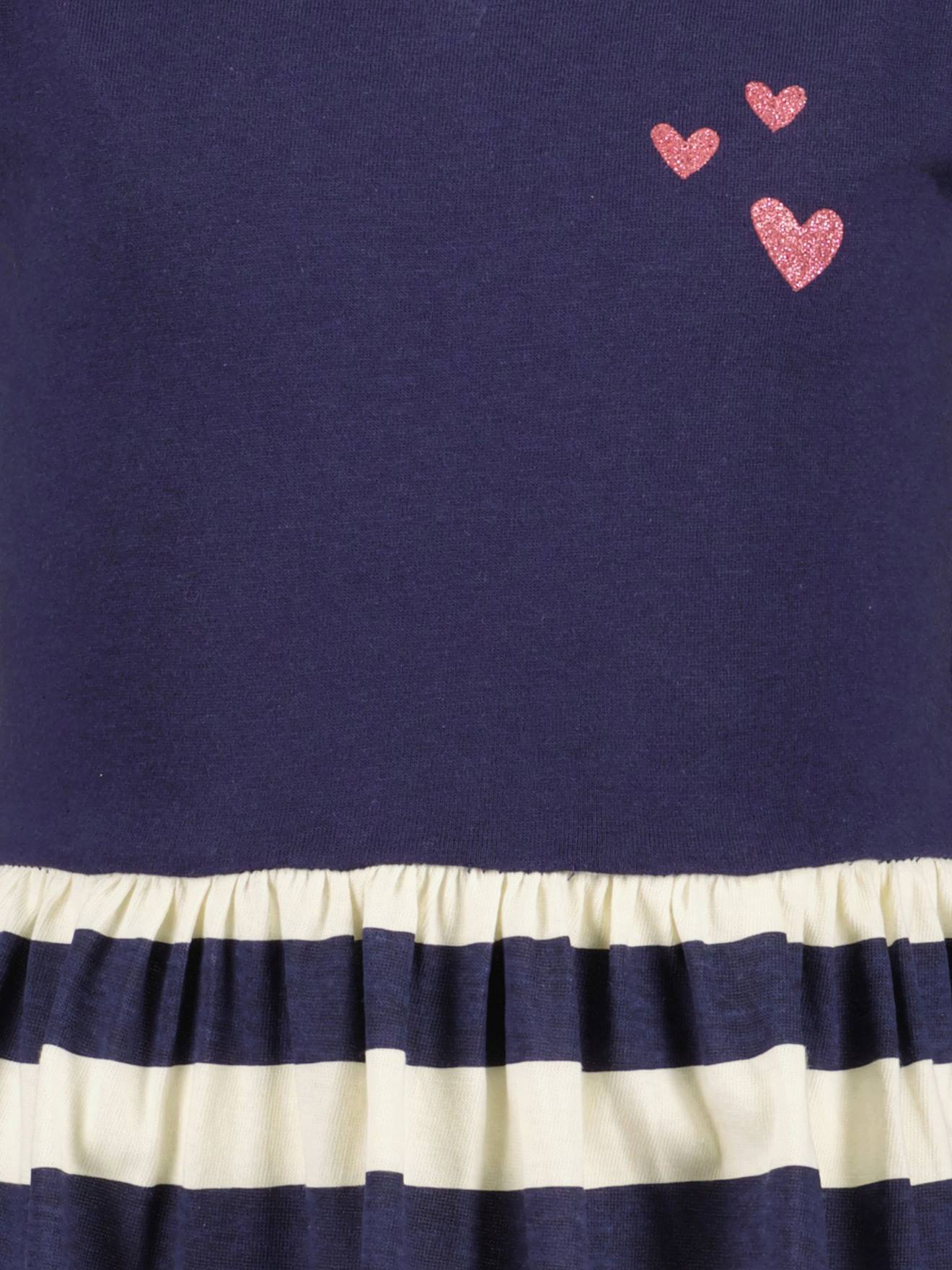 Thumbnail - Kleid mit Schmetterlingsärmeln und Glitzerherz Mädchen BLUE SEVEN Bio-Baumwolle