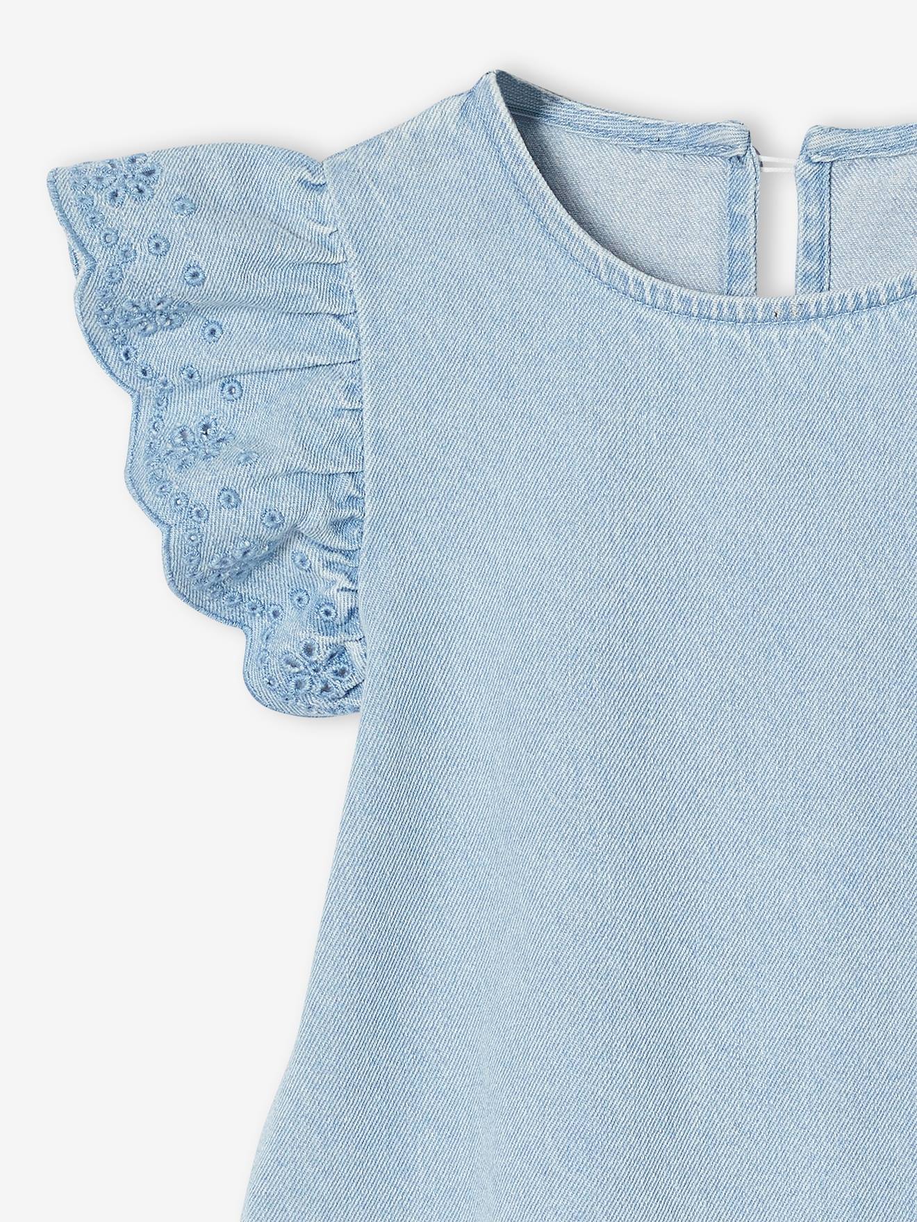 Thumbnail - Jeanskleid mit bestickten Ärmeln Mädchen