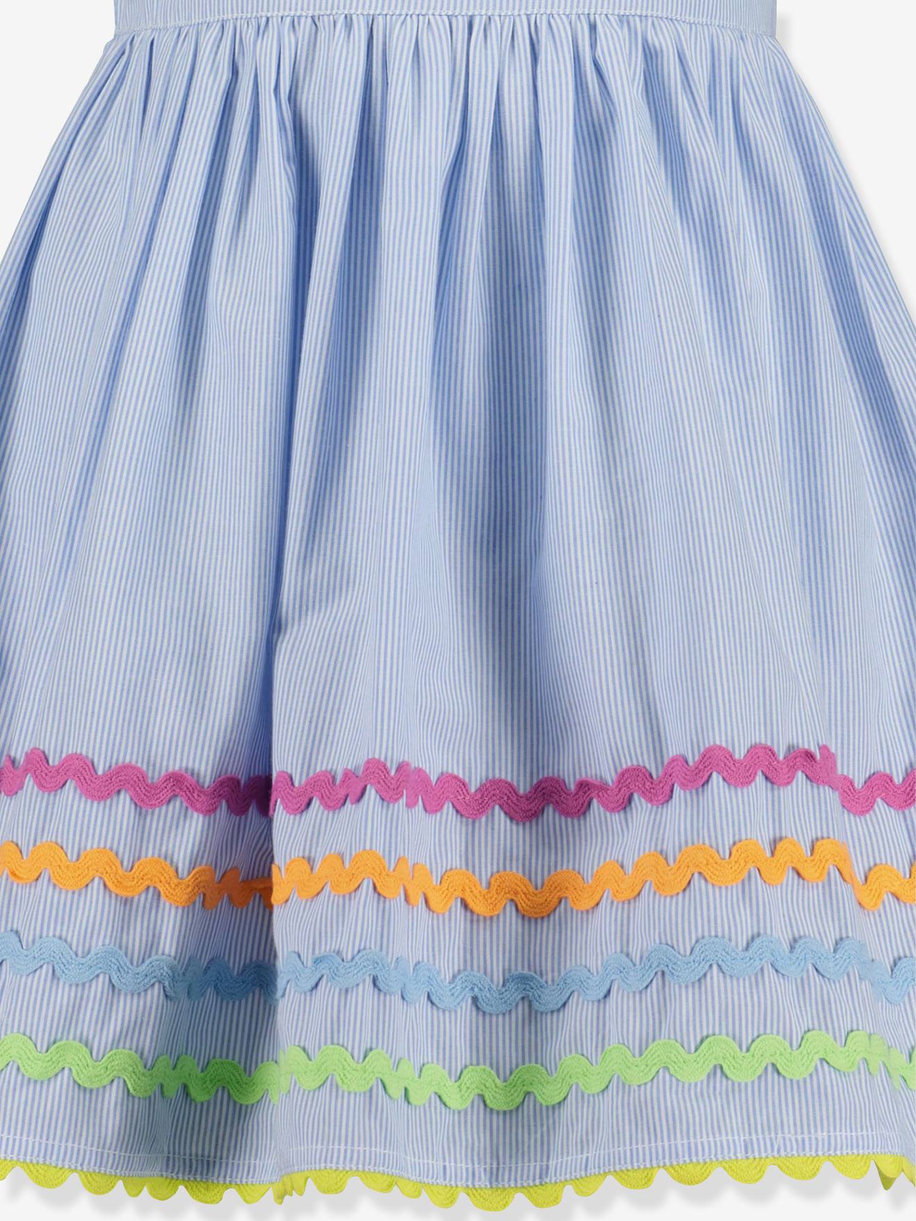 Thumbnail - Festkleid mit bunten Bordüren Mädchen BLUE SEVEN helles