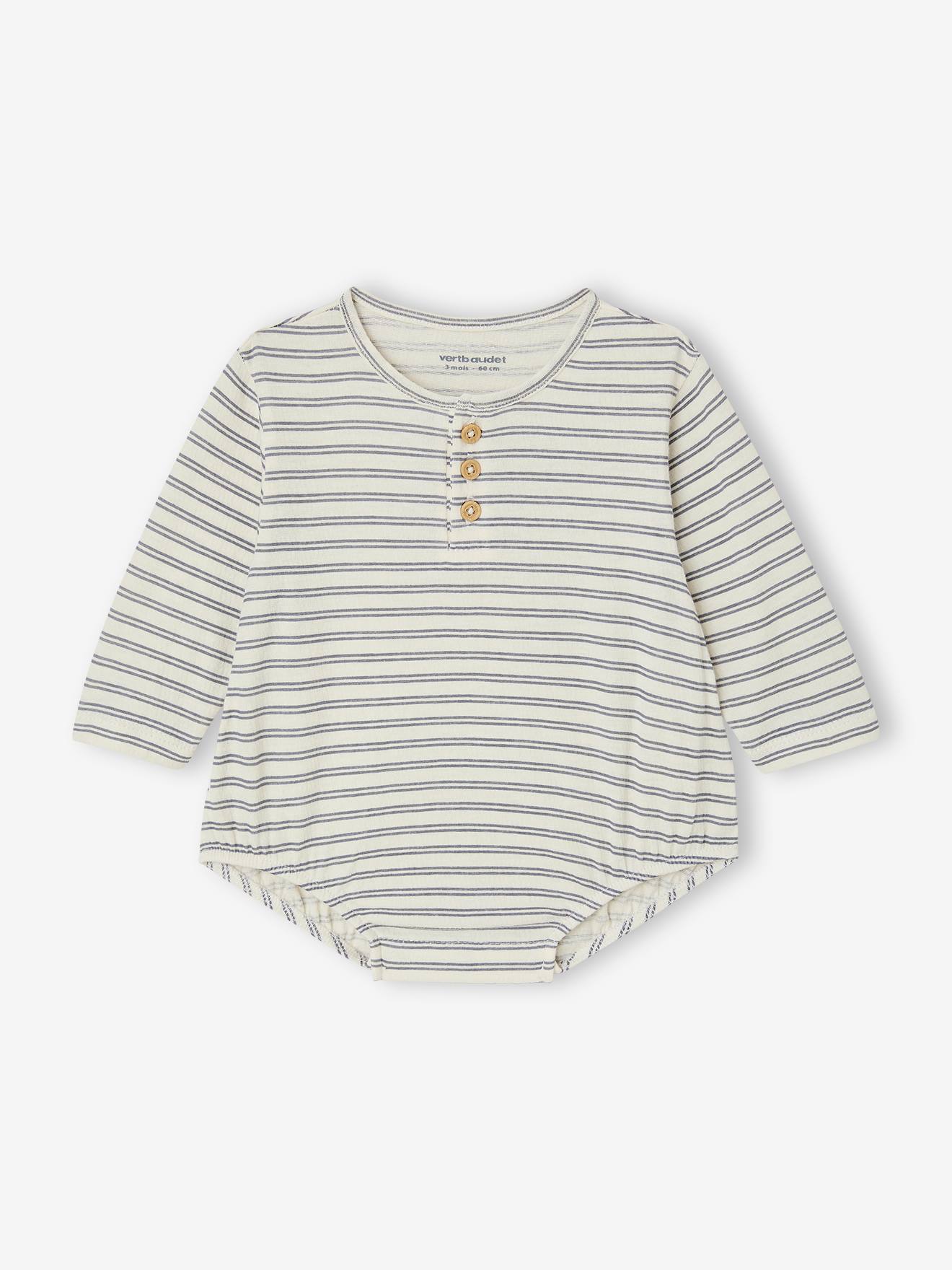Baby Body mit Henley-Ausschnitt langarm