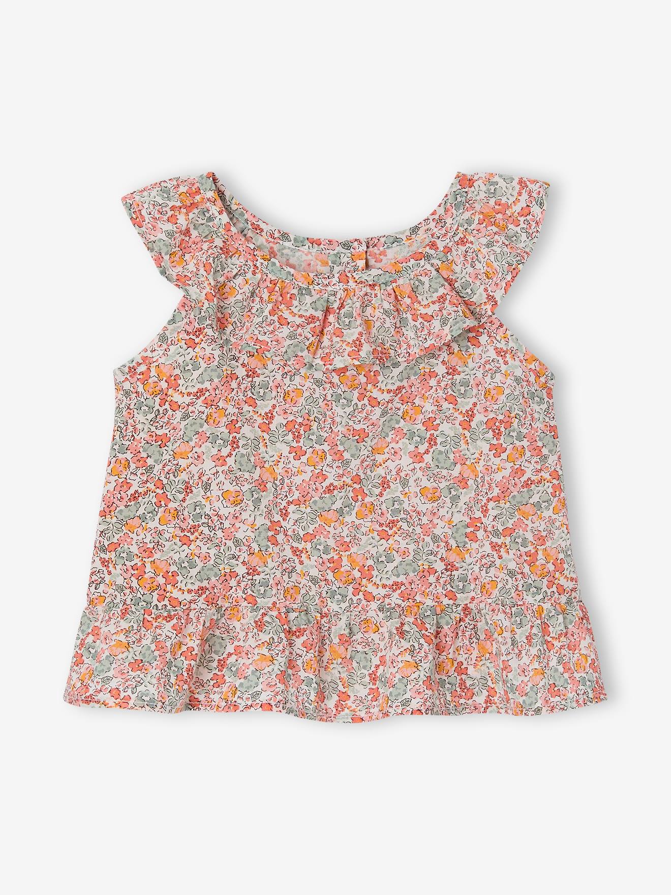 Ärmellose Bluse mit Print Mädchen Baby Gr. 80 von vertbaudet