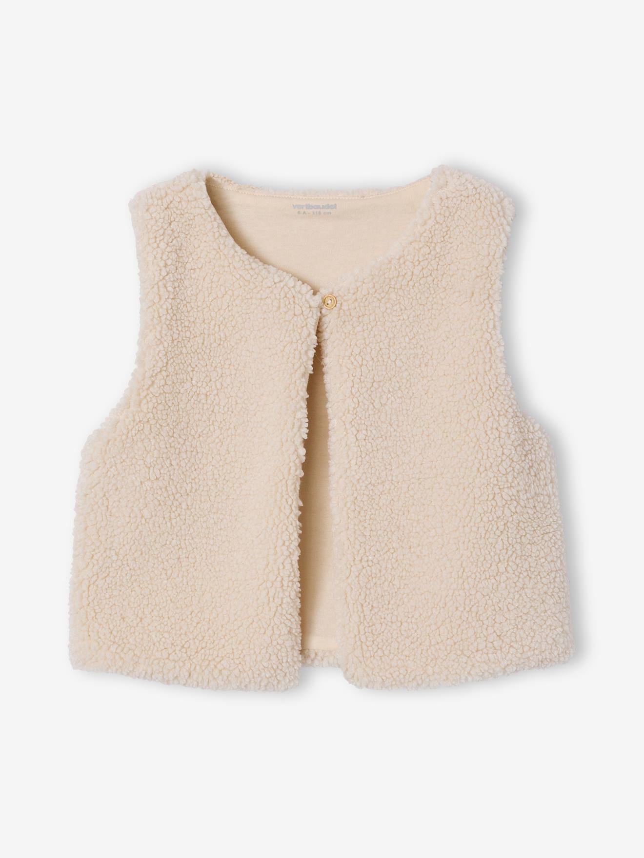 Thumbnail - Set aus Musselin-Kleid und Weste aus Teddyfleece Mädchen